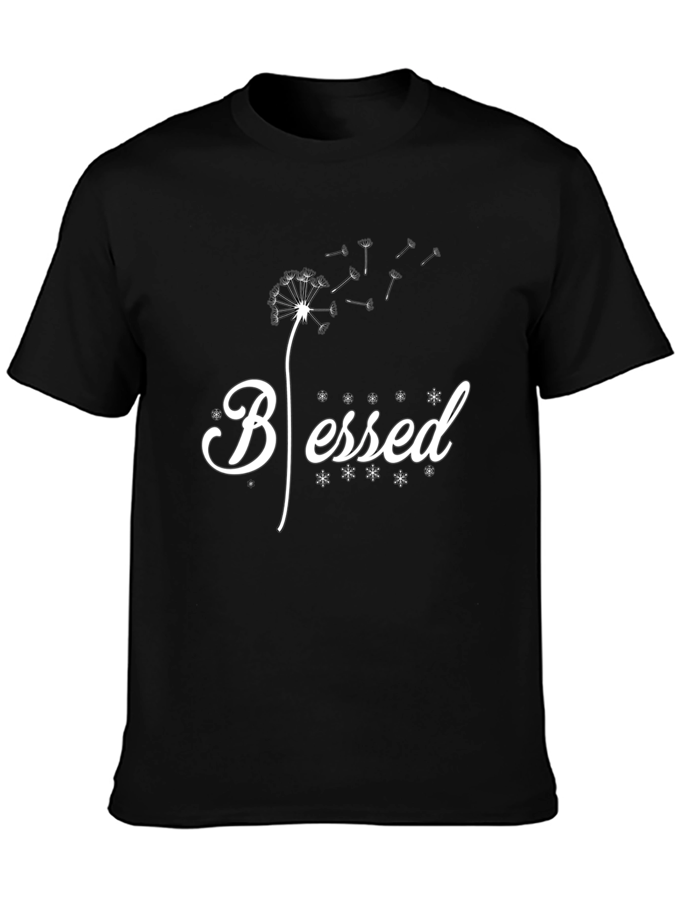 Blessed Dandelion Graphic T-Shirt - Black