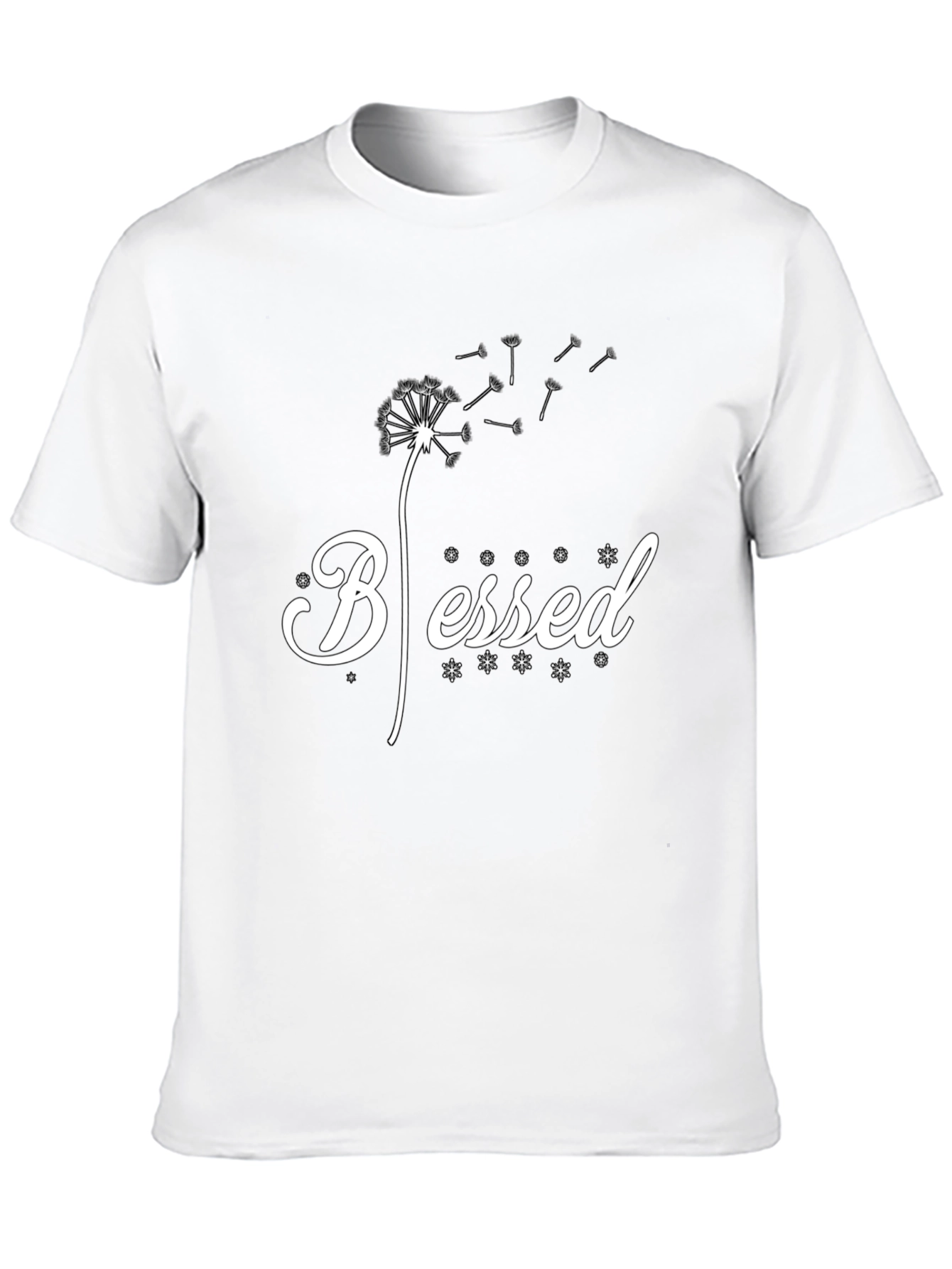 Blessed Dandelion Graphic T-Shirt - Black
