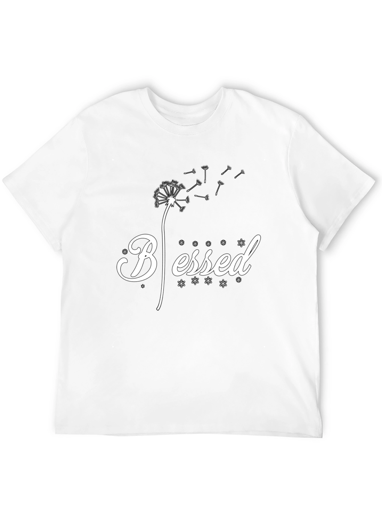 Blessed Dandelion Graphic T-Shirt - Black
