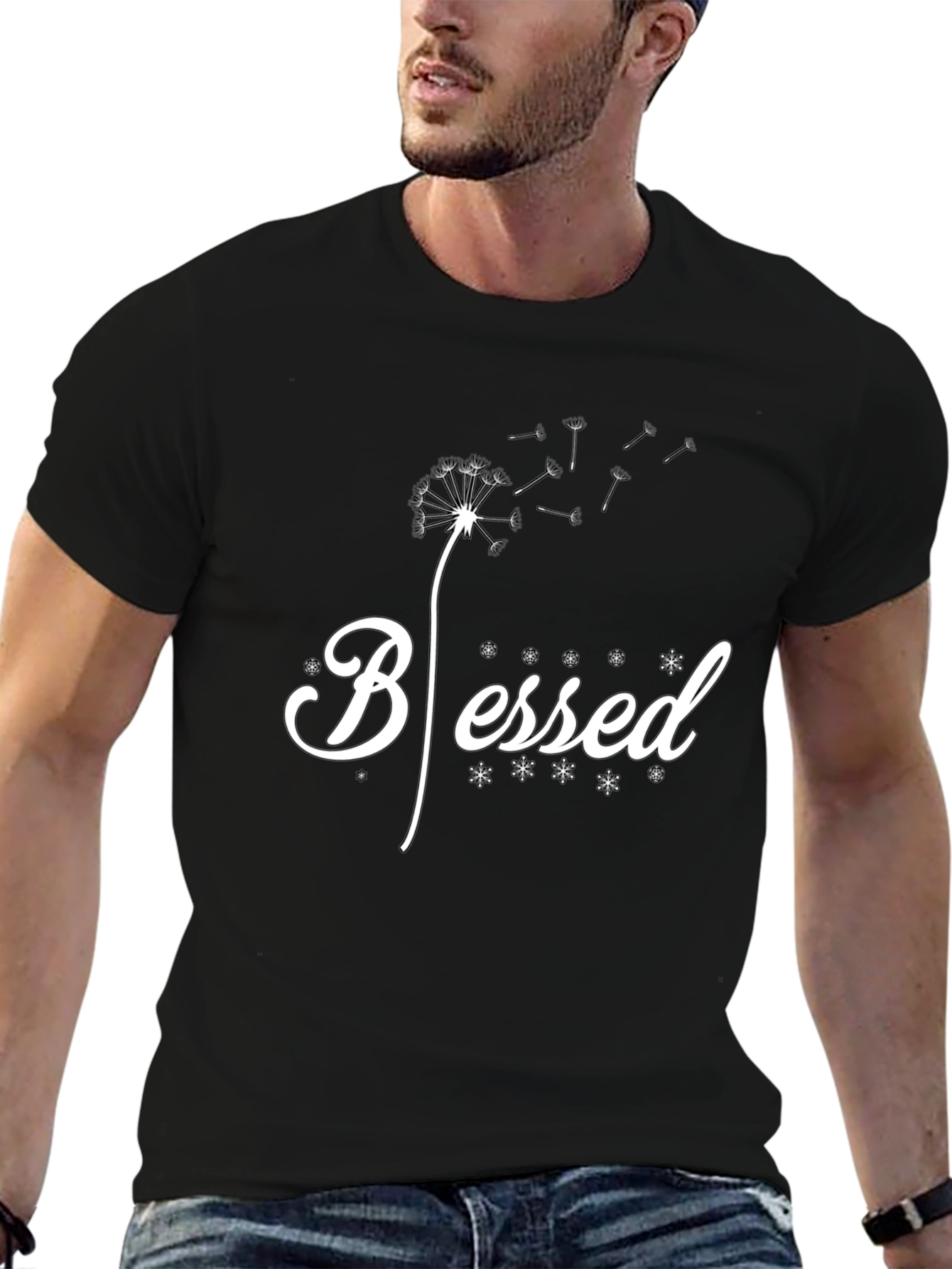 Blessed Dandelion Graphic T-Shirt - Black