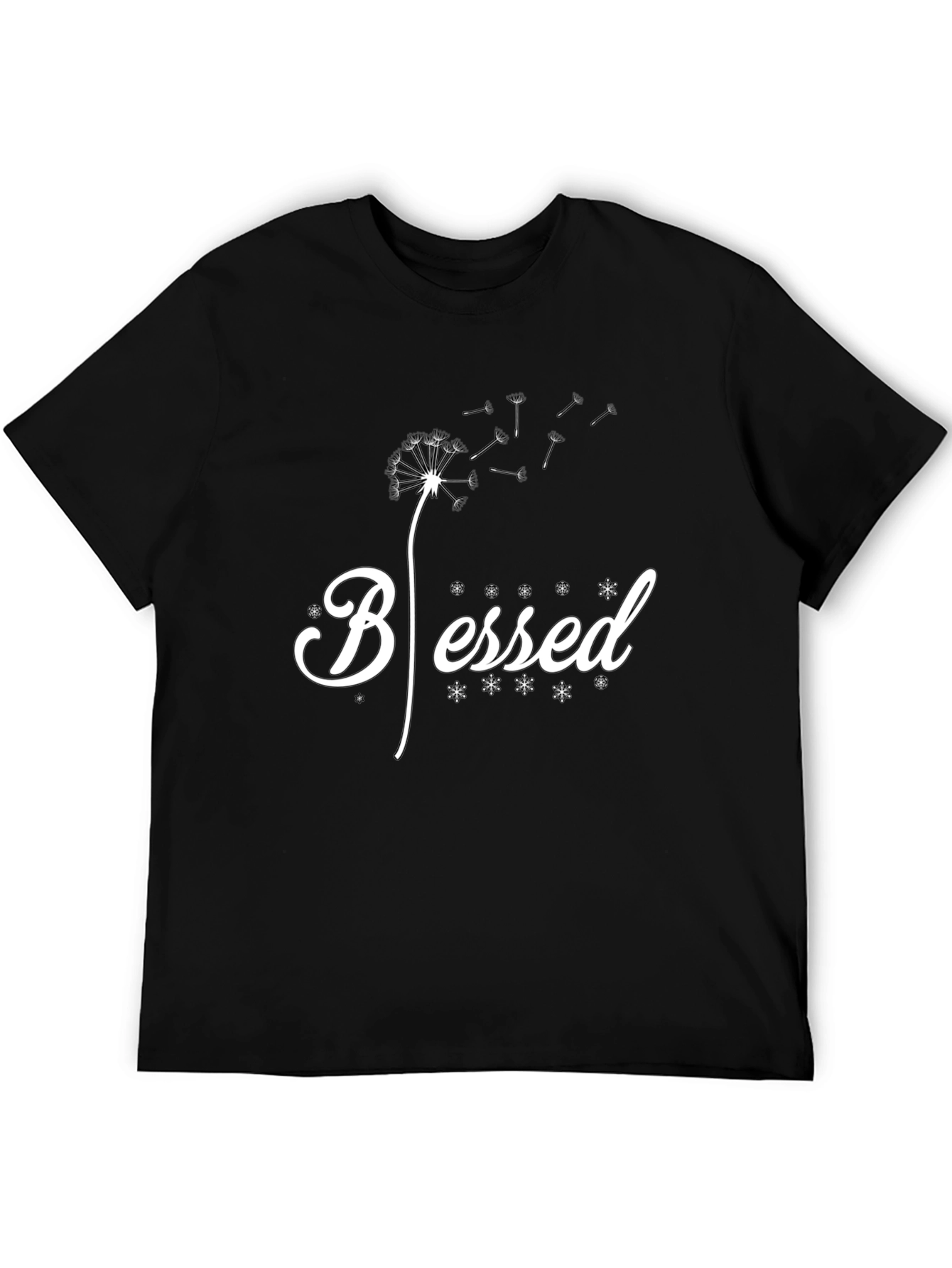 Blessed Dandelion Graphic T-Shirt - Black