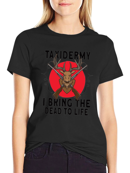 Taxidermy Deer Graphic Black Tee