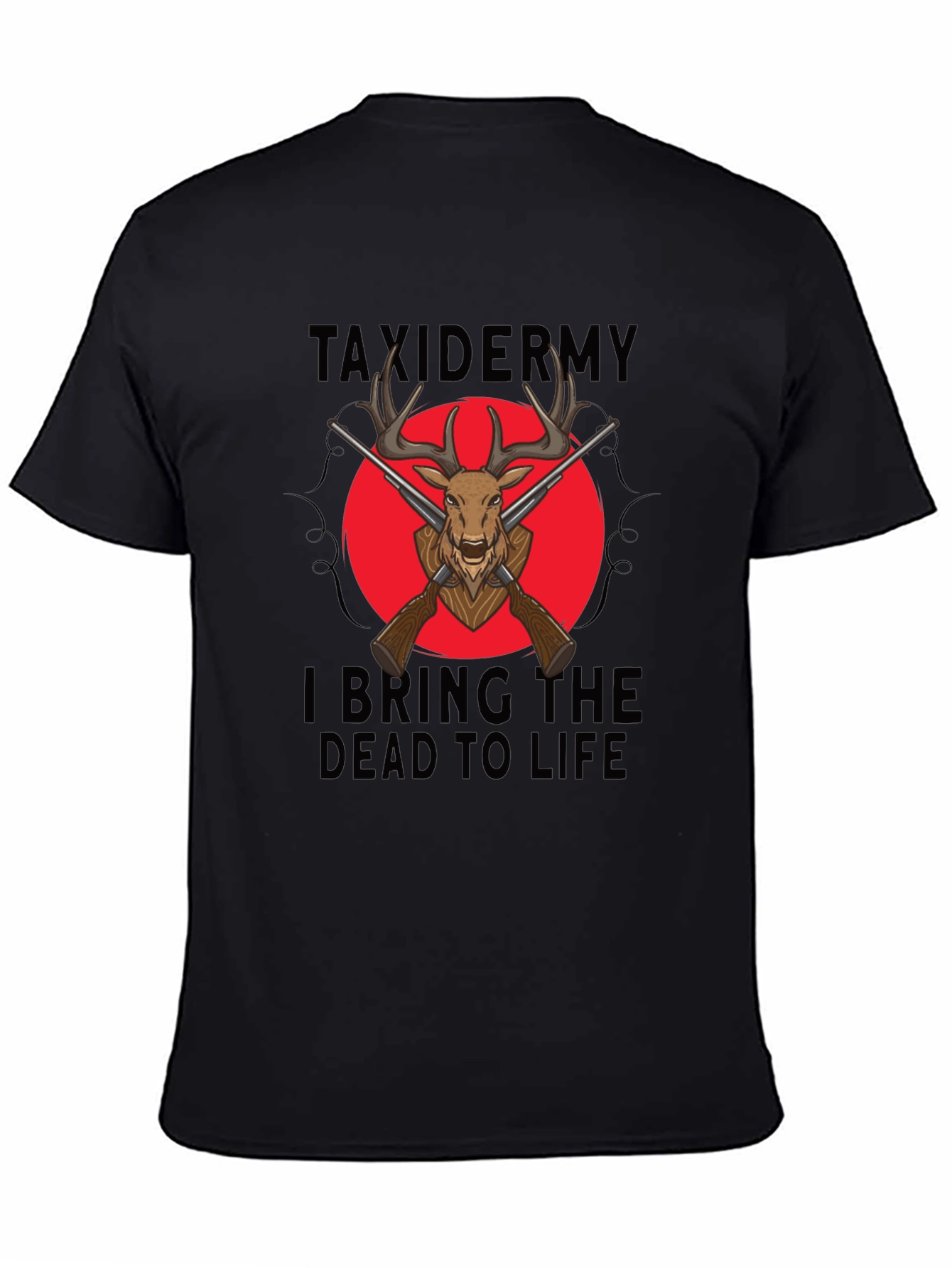 Taxidermy Deer Graphic Black Tee