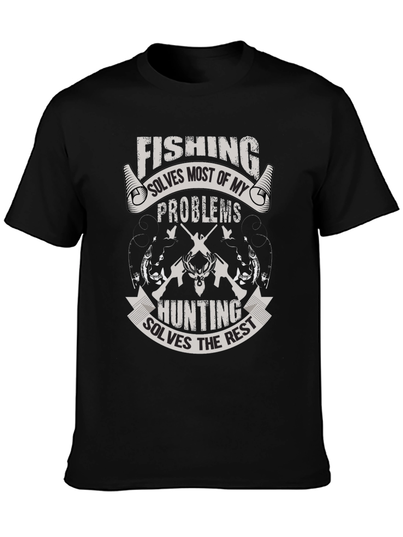 Fishing & Hunting Mens Graphic T-Shirt