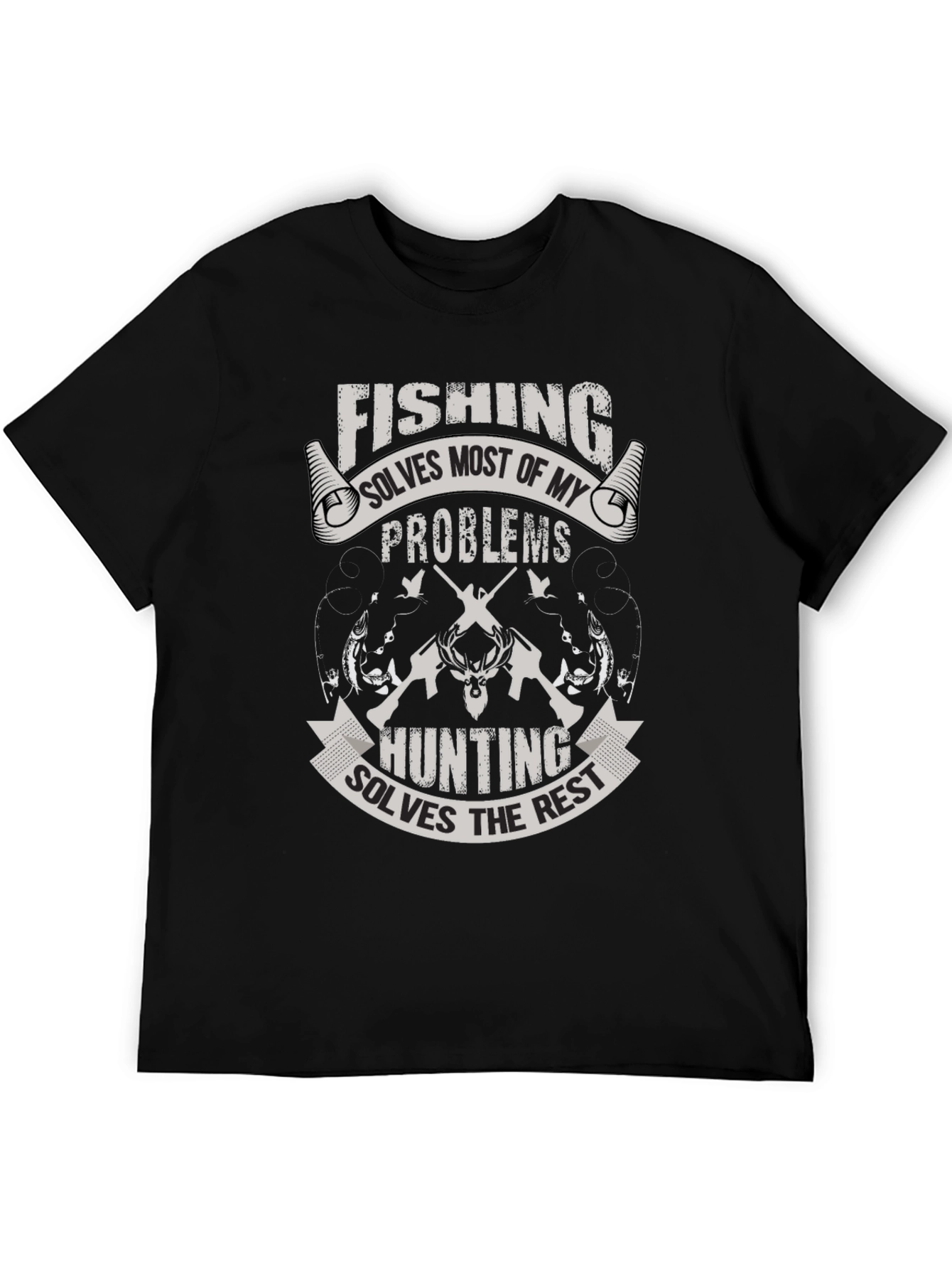 Fishing & Hunting Mens Graphic T-Shirt