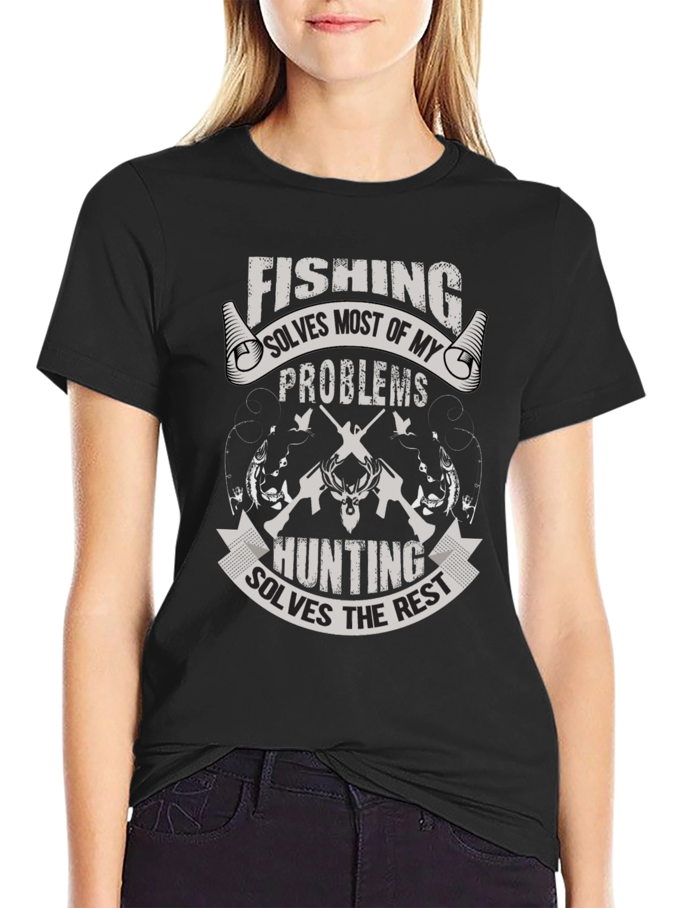 Fishing & Hunting Mens Graphic T-Shirt