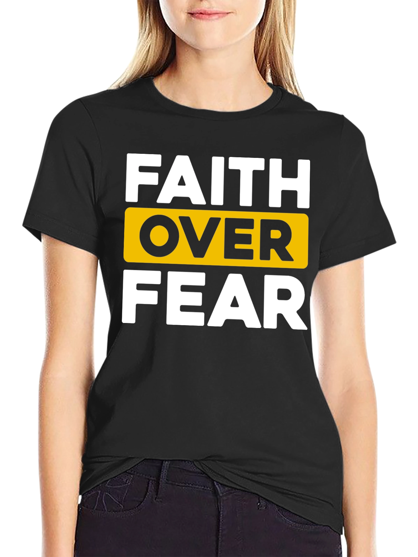 Faith Over Fear Graphic T-Shirt - Black