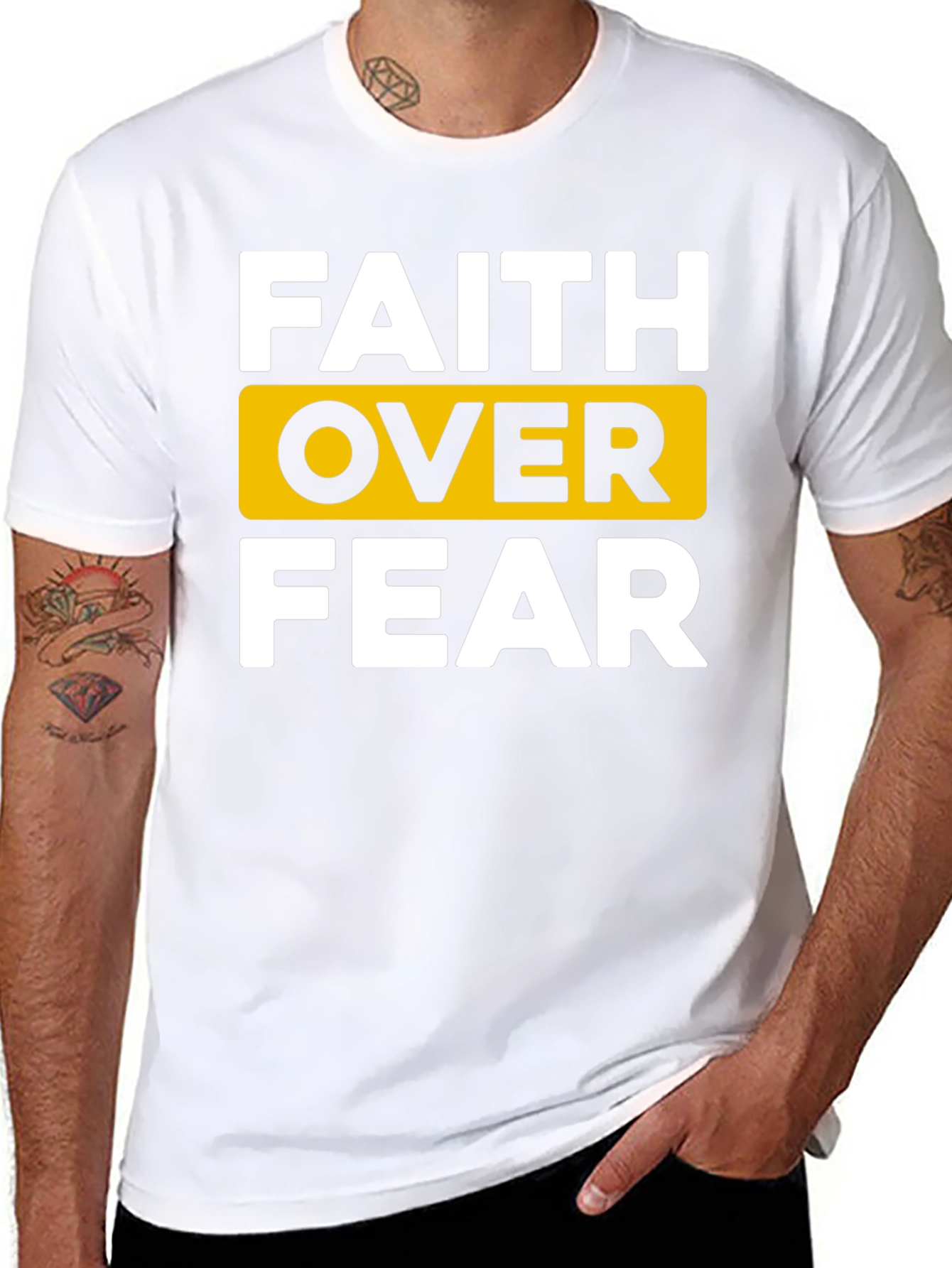 Faith Over Fear Graphic T-Shirt - Black