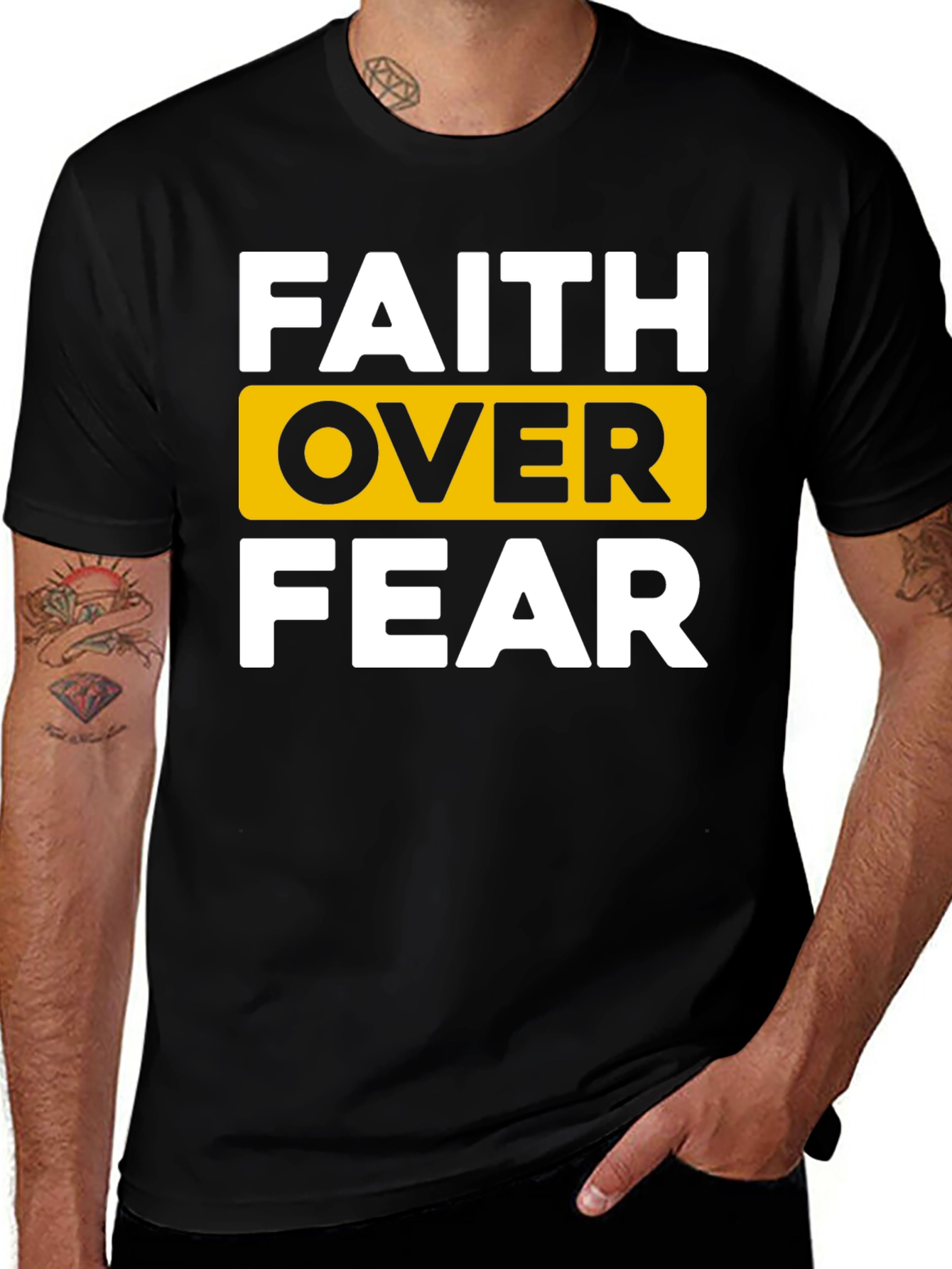 Faith Over Fear Graphic T-Shirt - Black