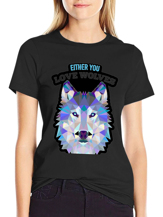 Geometric Wolf Head T-Shirt