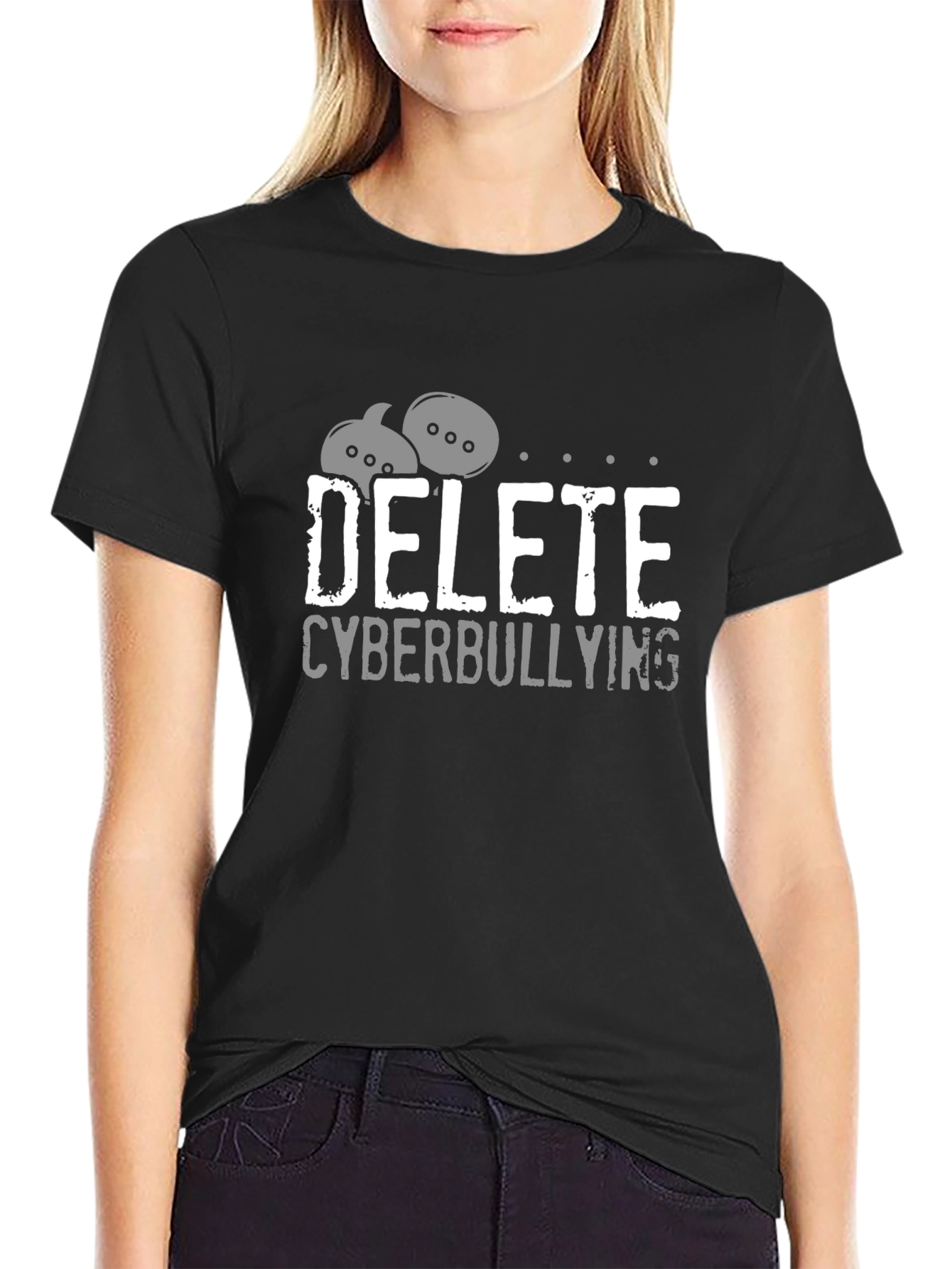 Delete Cyberbullying Black T-Shirt