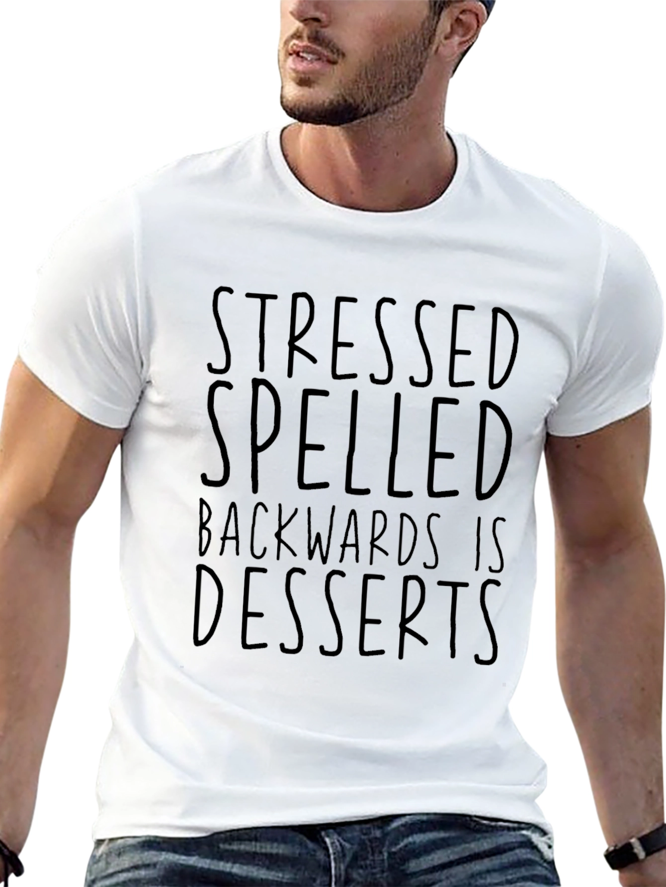 Stressed Spelled Backwards T-Shirt - Mens Funny Graphic Tee