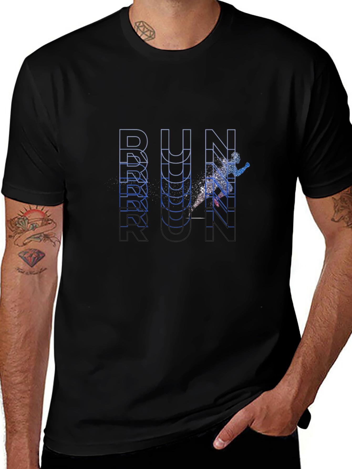 Stylish Run T-Shirt - Black Graphic Tee