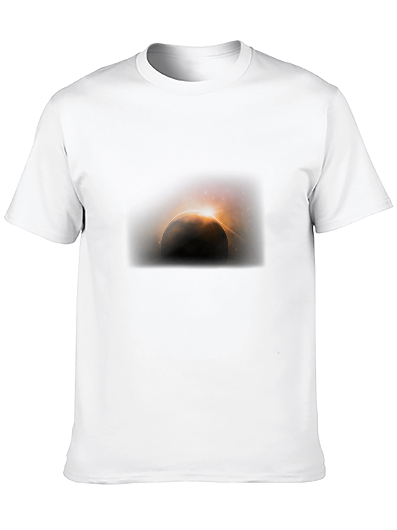 Solar Eclipse Graphic Tee - Black Cotton Shirt