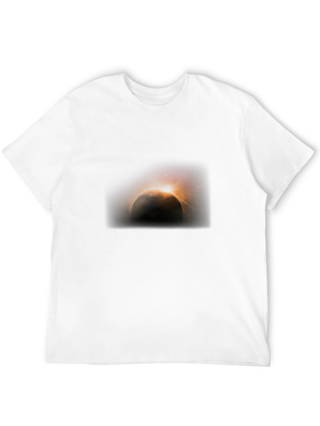 Solar Eclipse Graphic Tee - Black Cotton Shirt