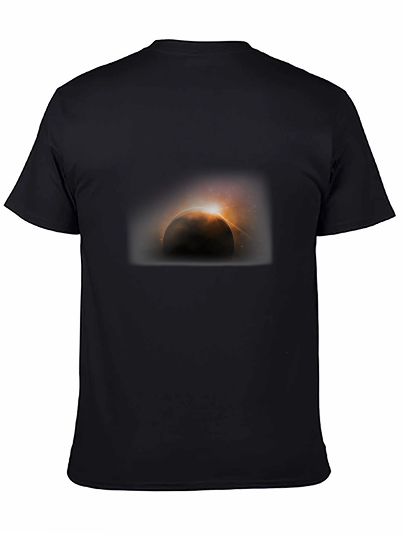 Solar Eclipse Graphic Tee - Black Cotton Shirt