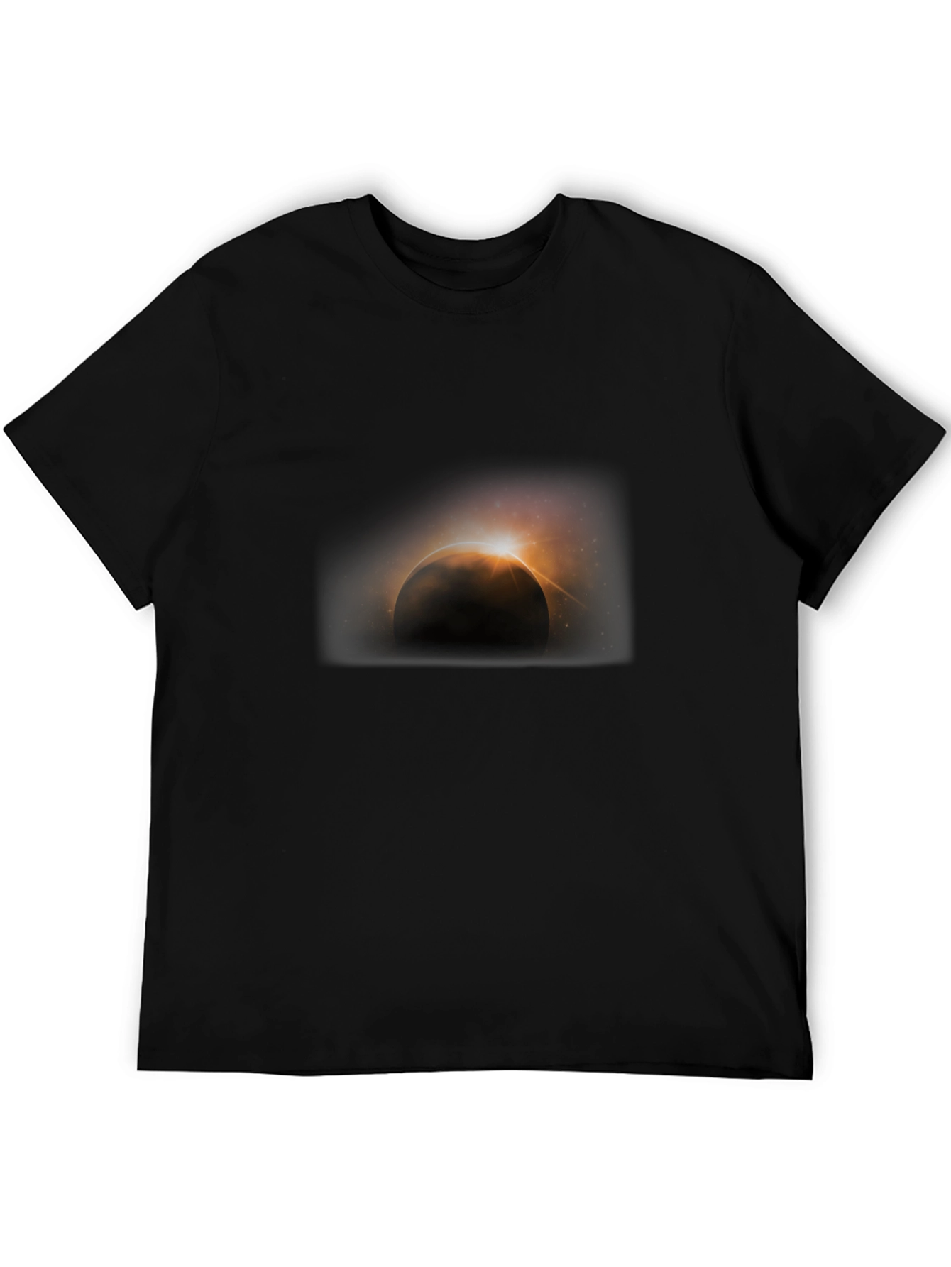 Solar Eclipse Graphic Tee - Black Cotton Shirt