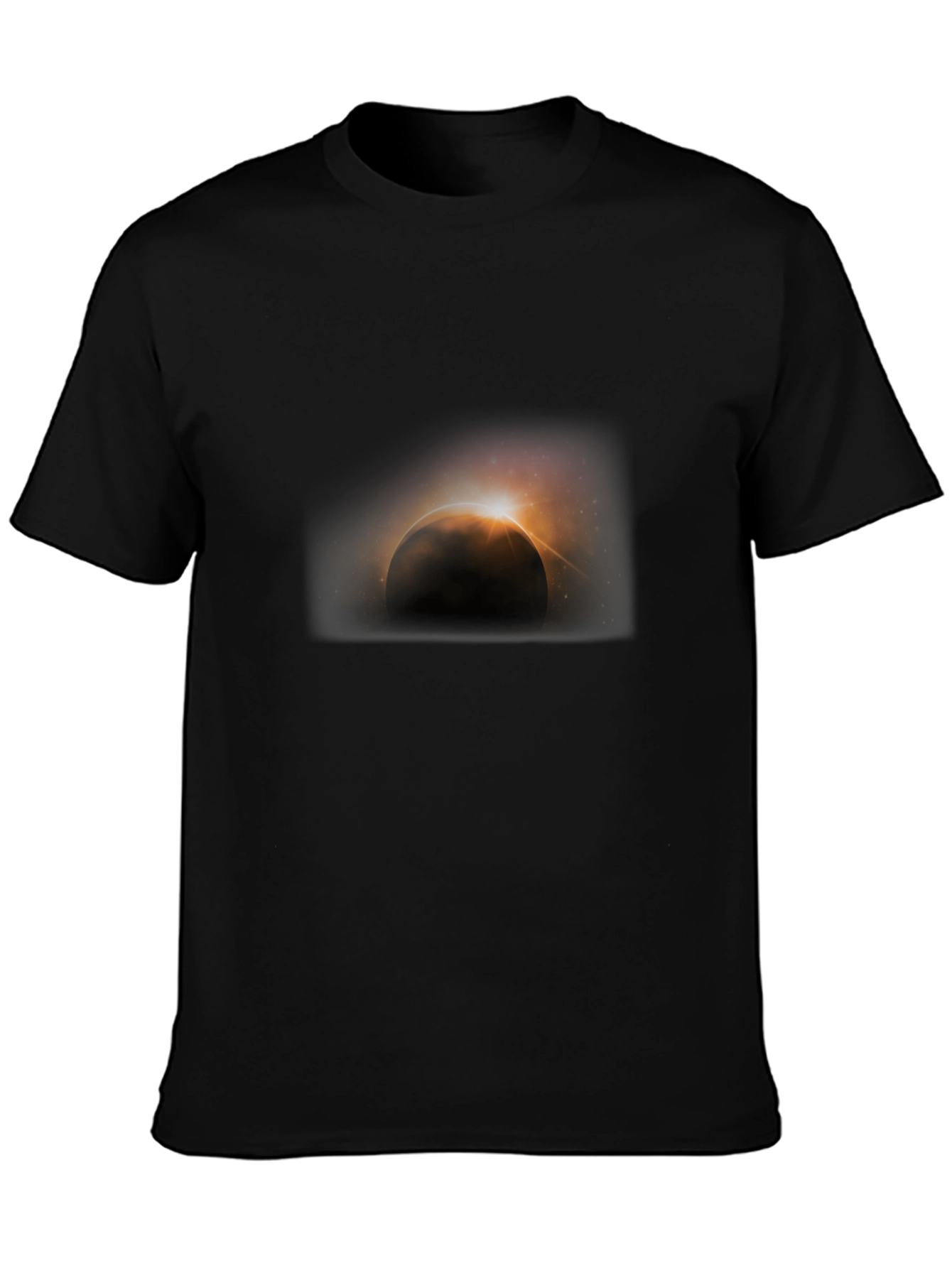 Solar Eclipse Graphic Tee - Black Cotton Shirt