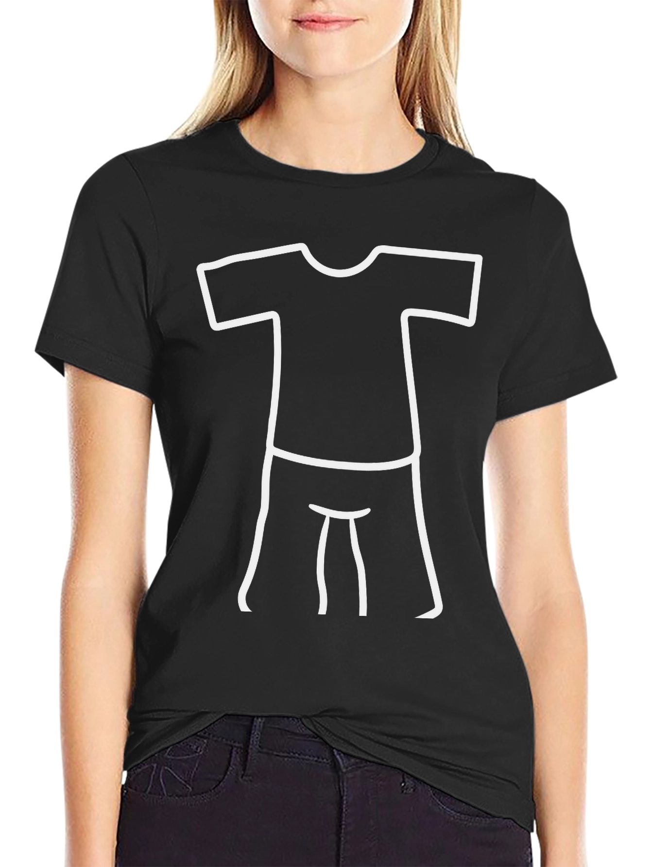 T-Shirt & Shorts Outline Novelty Tee