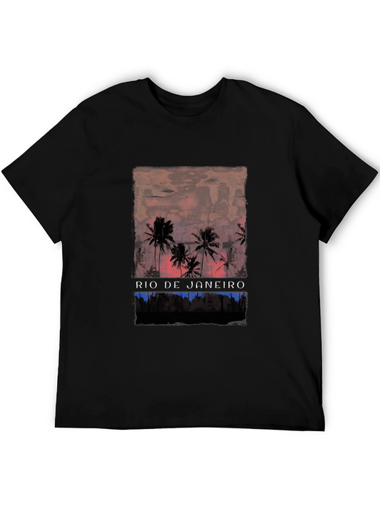 Rio de Janeiro Palm Tree Graphic T-Shirt