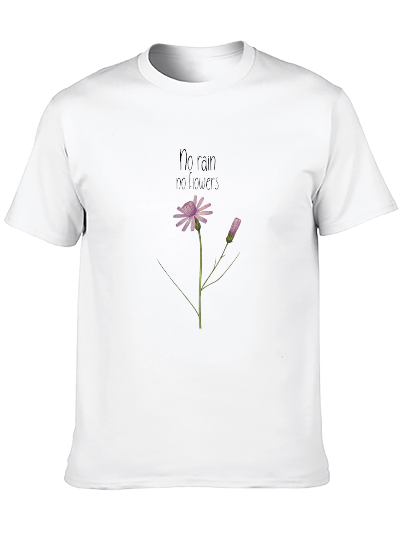 Inspirational Flower Graphic Black T-Shirt