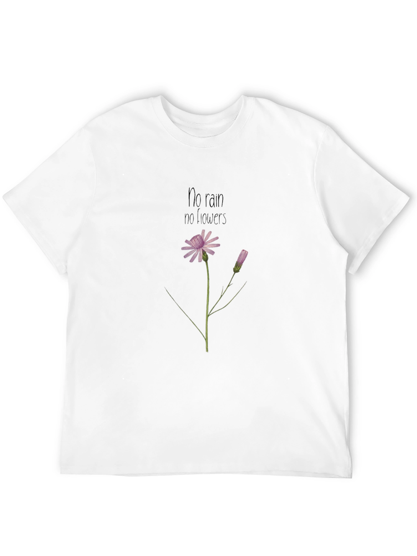 Inspirational Flower Graphic Black T-Shirt