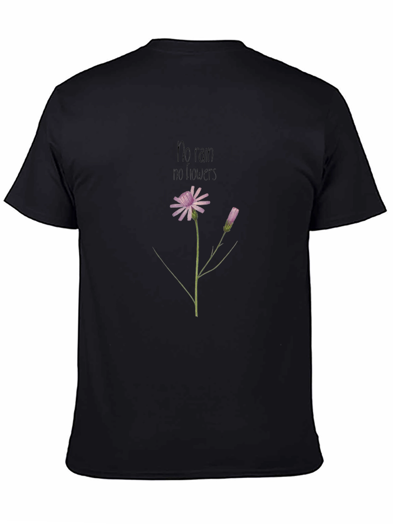 Inspirational Flower Graphic Black T-Shirt
