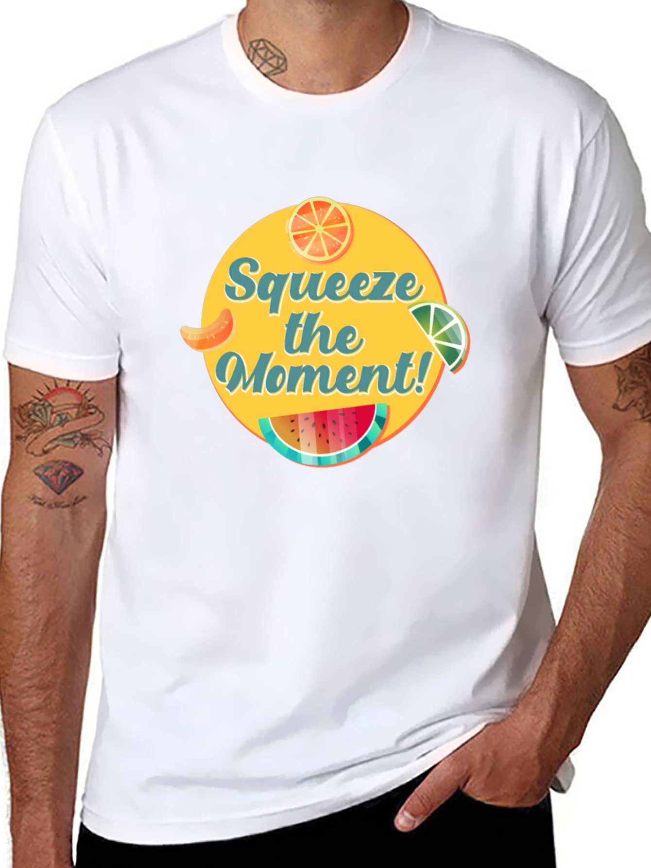 Squeeze the Moment Graphic Tee -  Mens Black T-Shirt