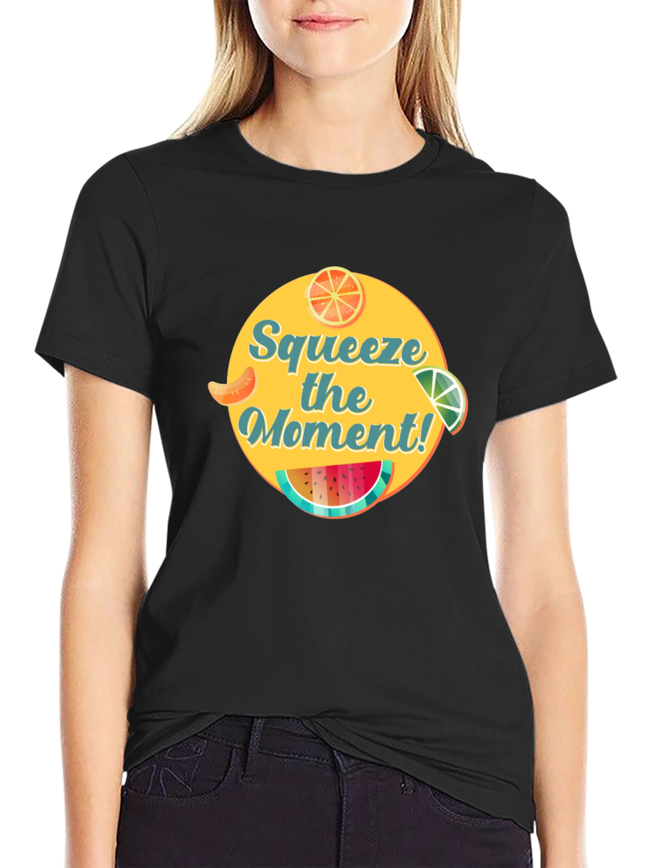Squeeze the Moment Graphic Tee -  Mens Black T-Shirt