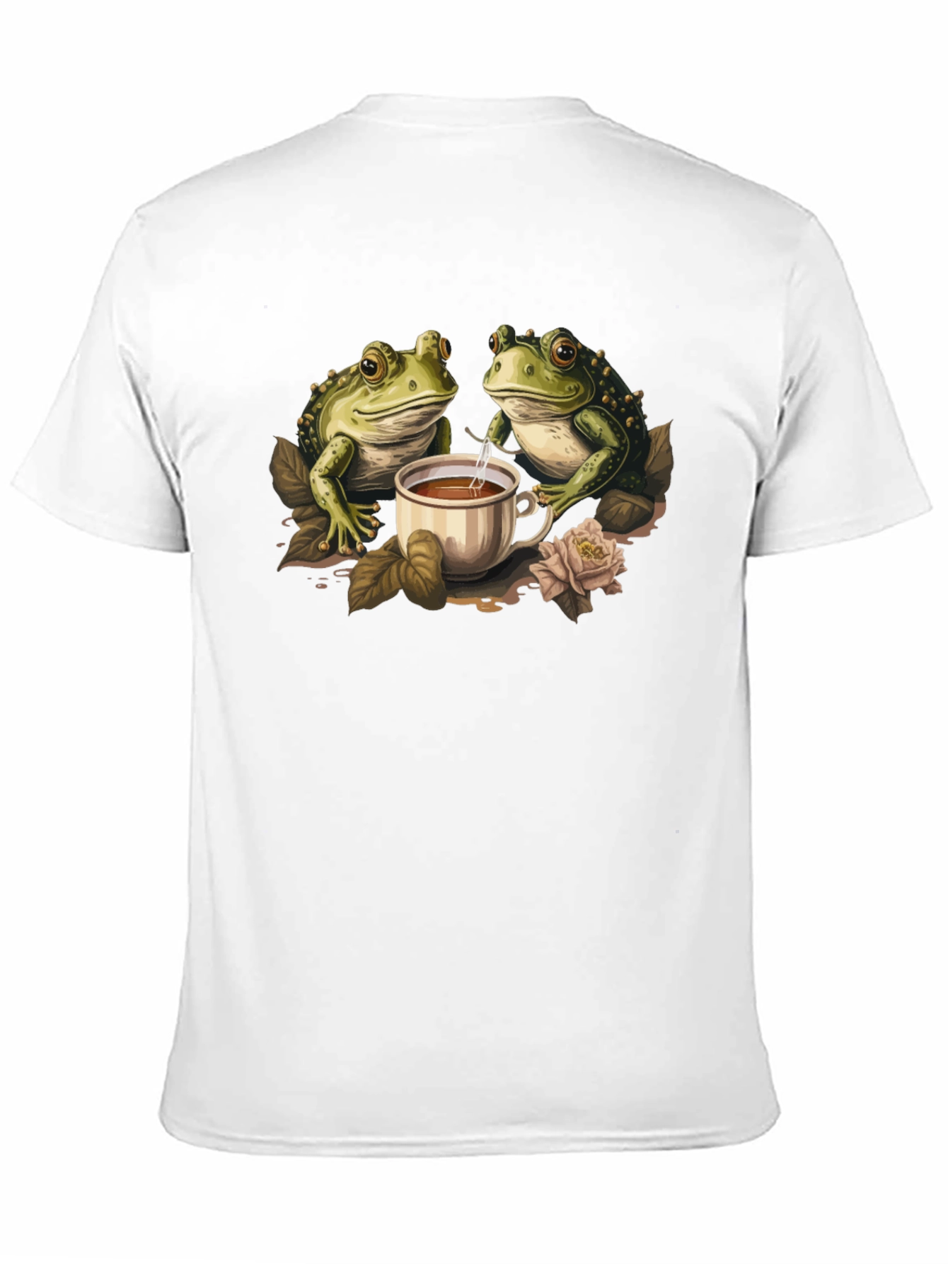 Frog Tea Party Graphic Tee - Cute Amphibian Design