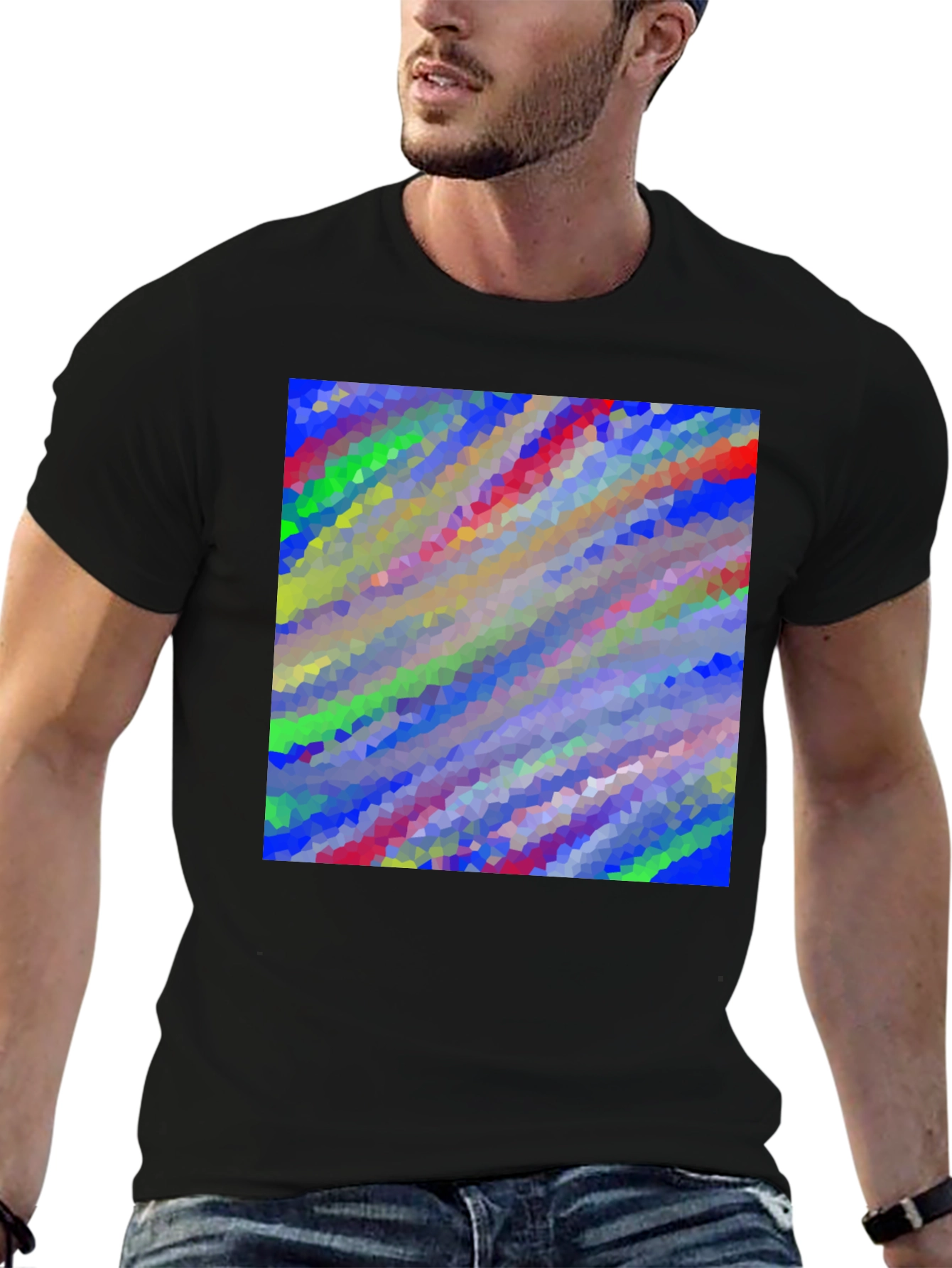 Abstract Art Graphic Tee - Modern Black T-Shirt