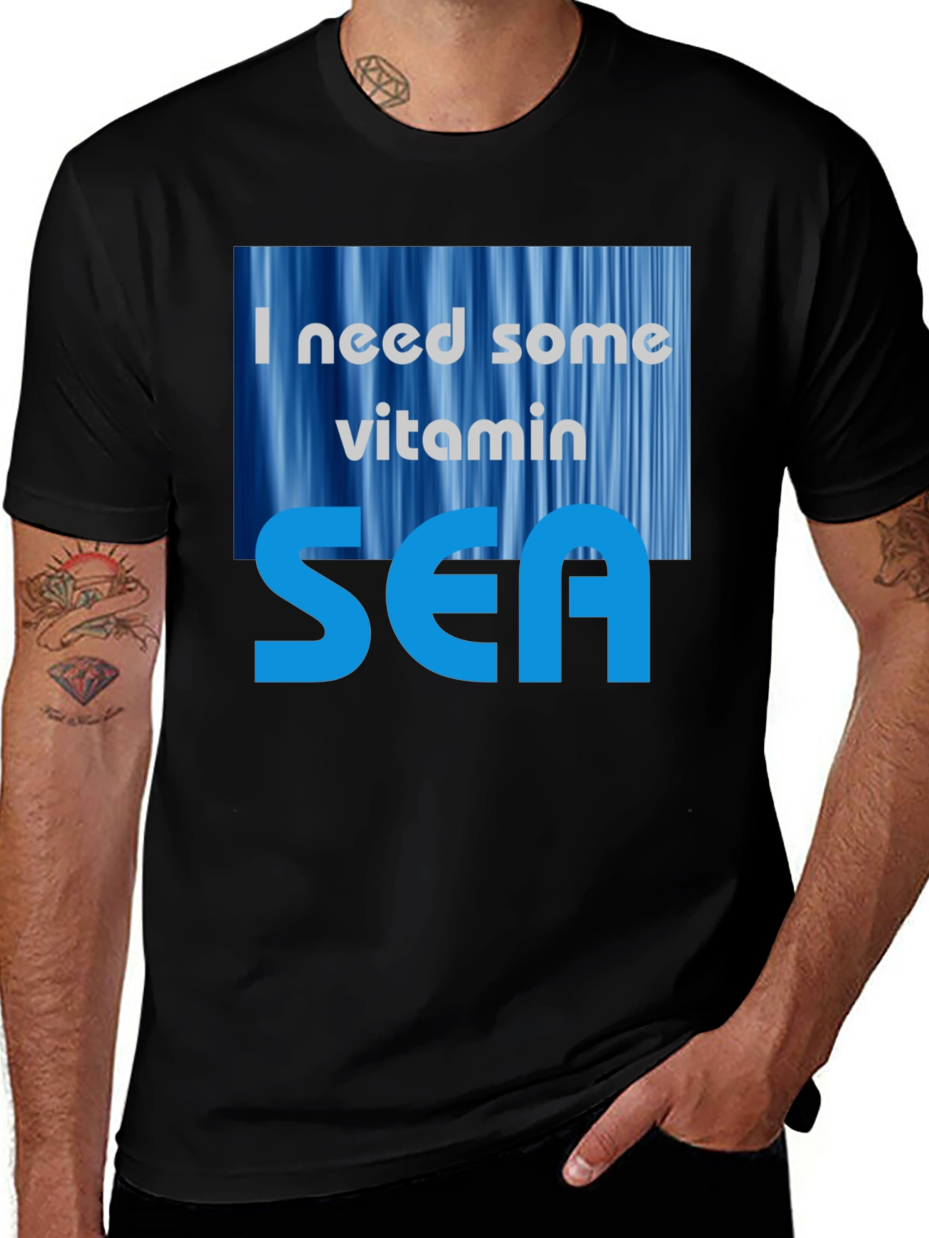 Vitamin Sea Graphic T-Shirt - Mens Black Tee