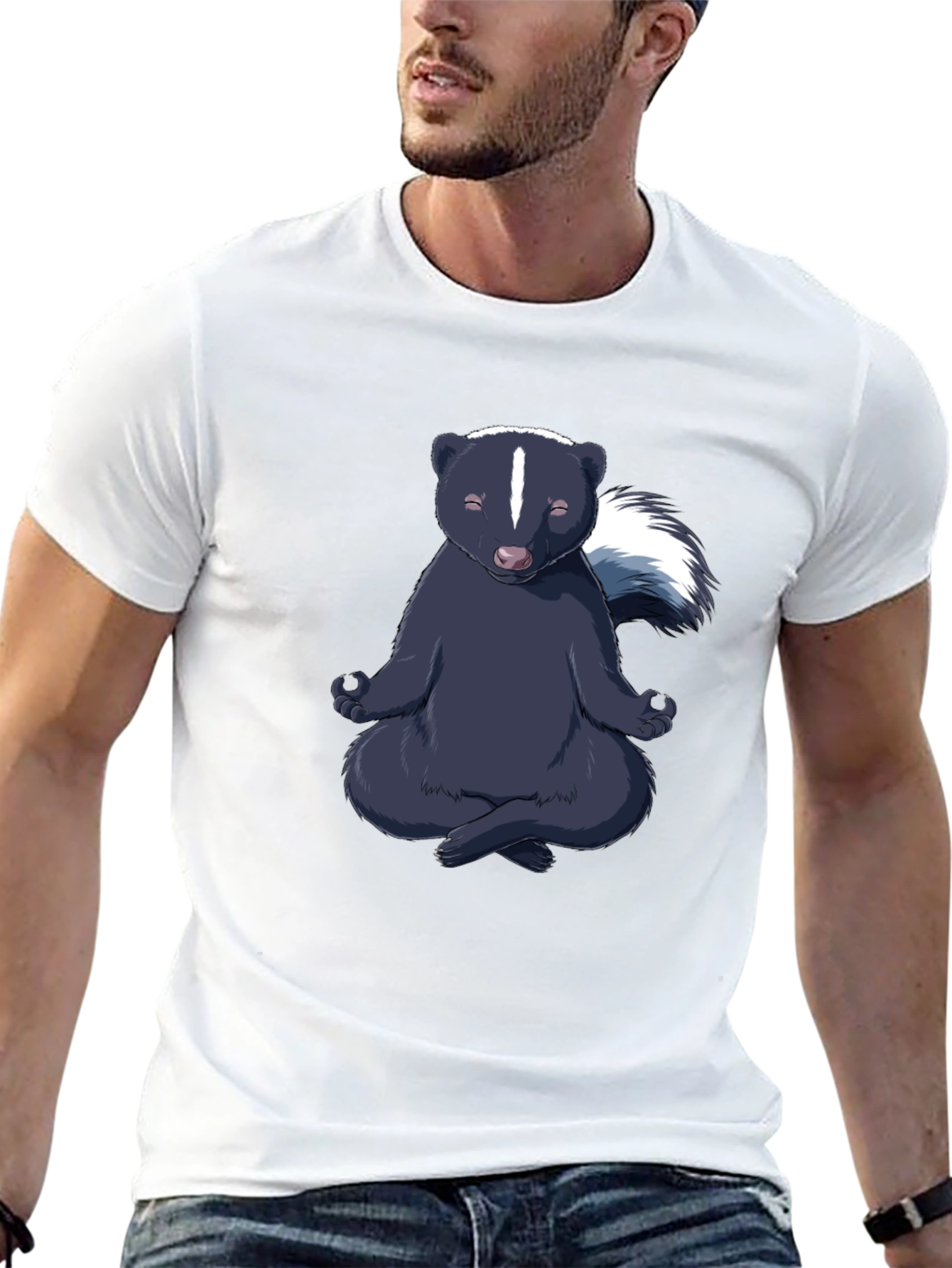 Zen Skunk T-Shirt - Meditating Animal Tee