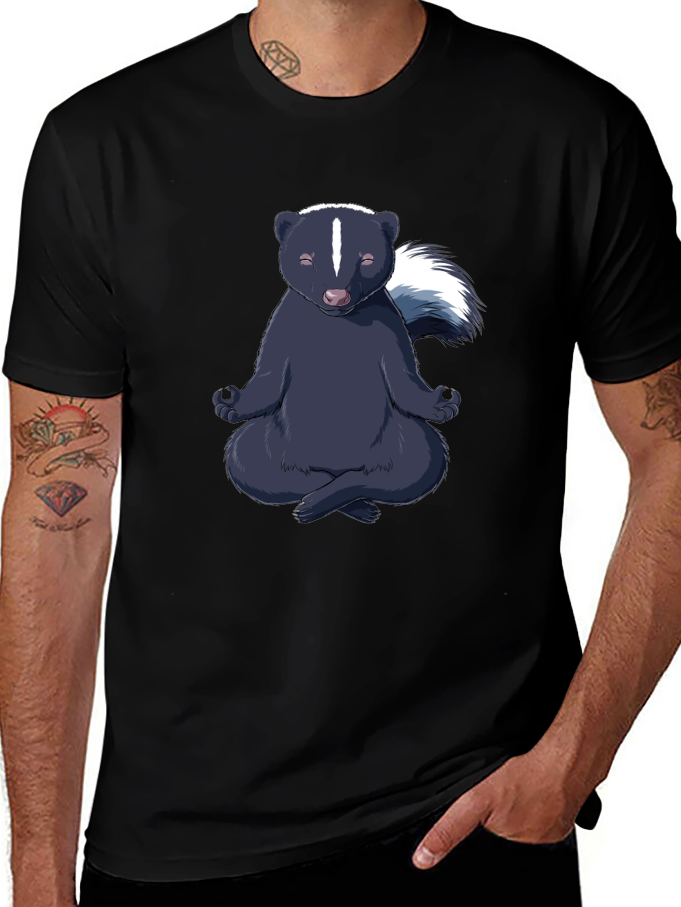 Zen Skunk T-Shirt - Meditating Animal Tee