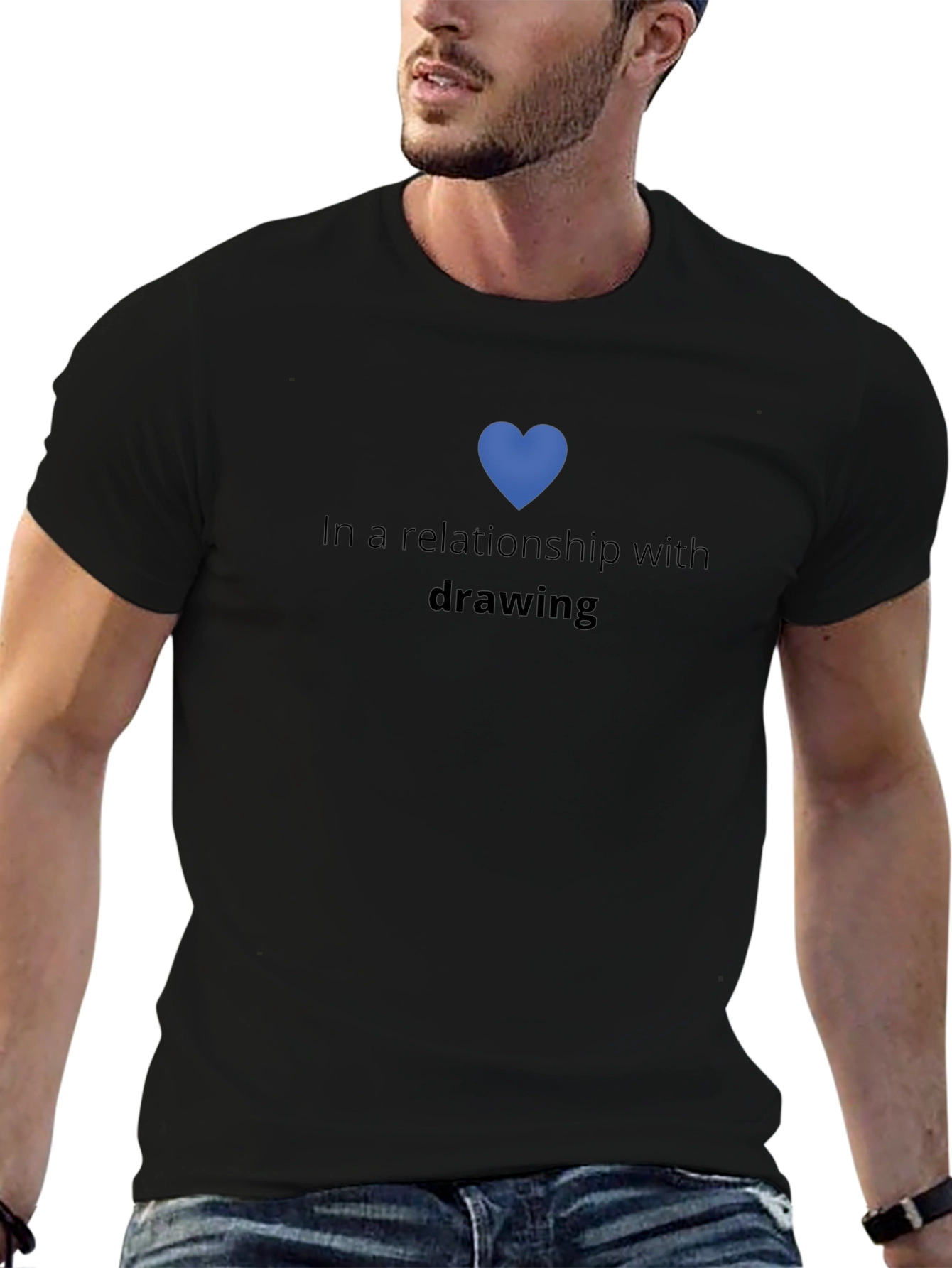 In a Relationship with Drawing Black T-Shirt