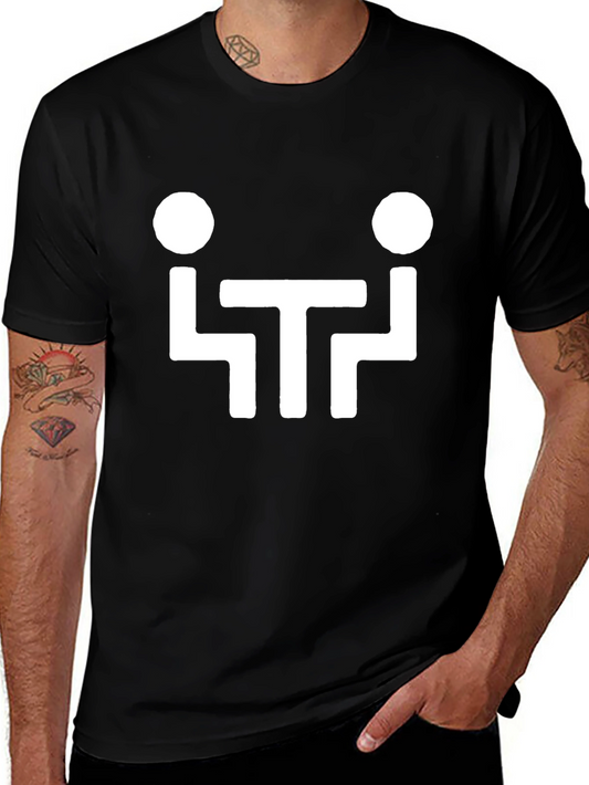 Abstract Face Graphic Tee - Unique Black Cotton T-Shirt