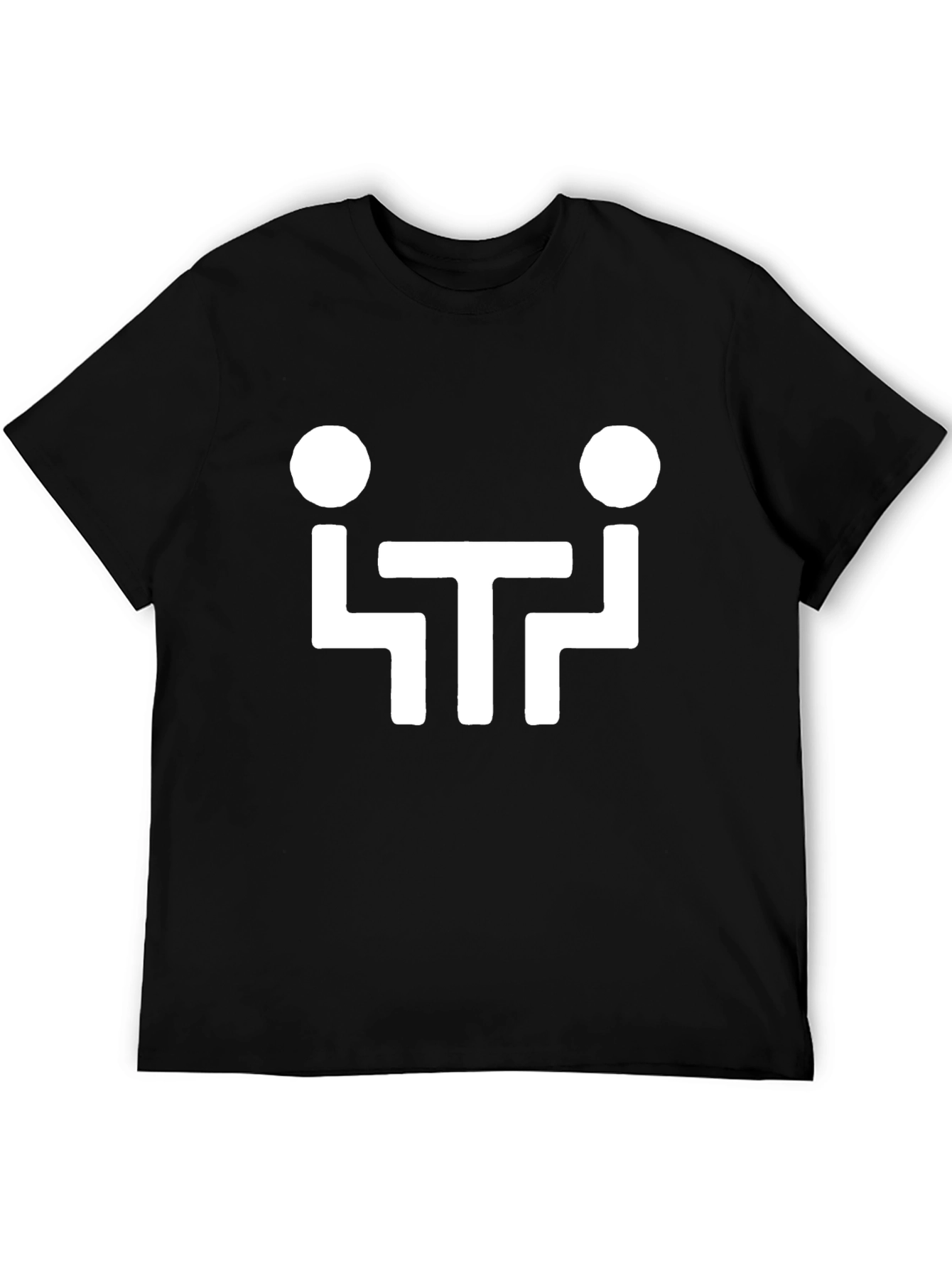 Abstract Face Graphic Tee - Unique Black Cotton T-Shirt