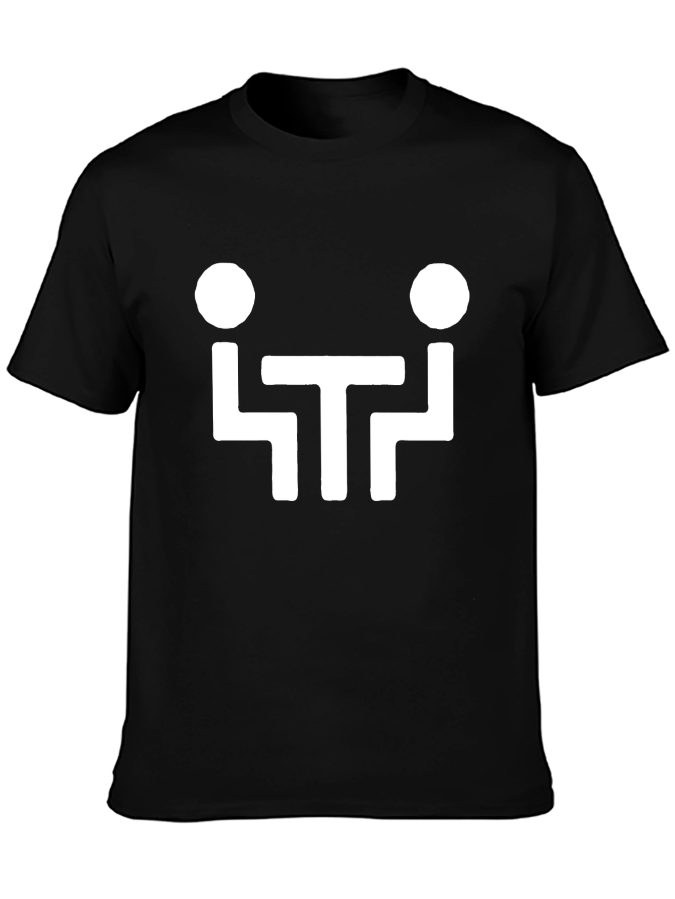 Abstract Face Graphic Tee - Unique Black Cotton T-Shirt