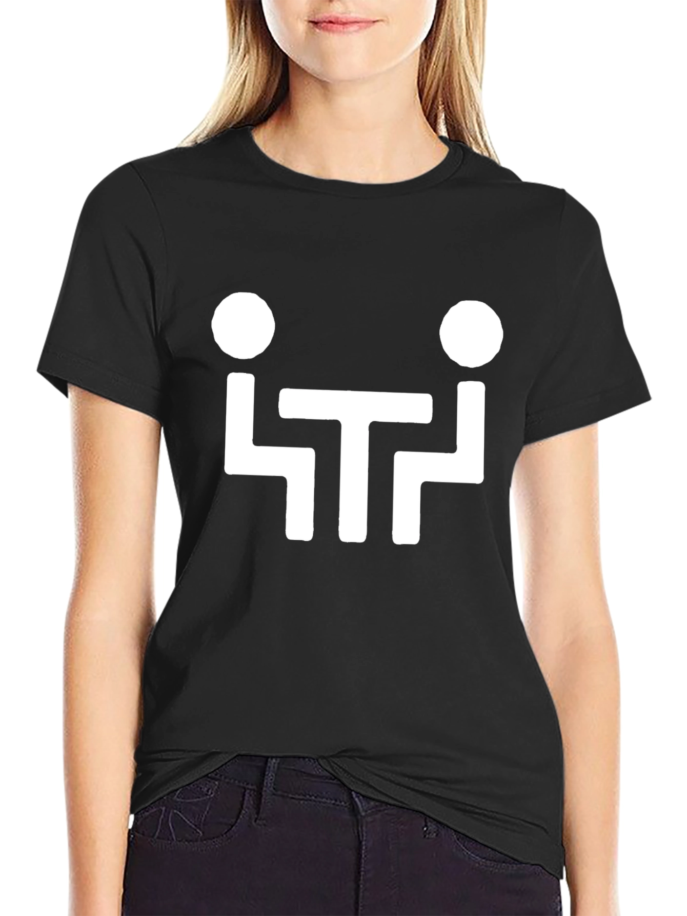 Abstract Face Graphic Tee - Unique Black Cotton T-Shirt
