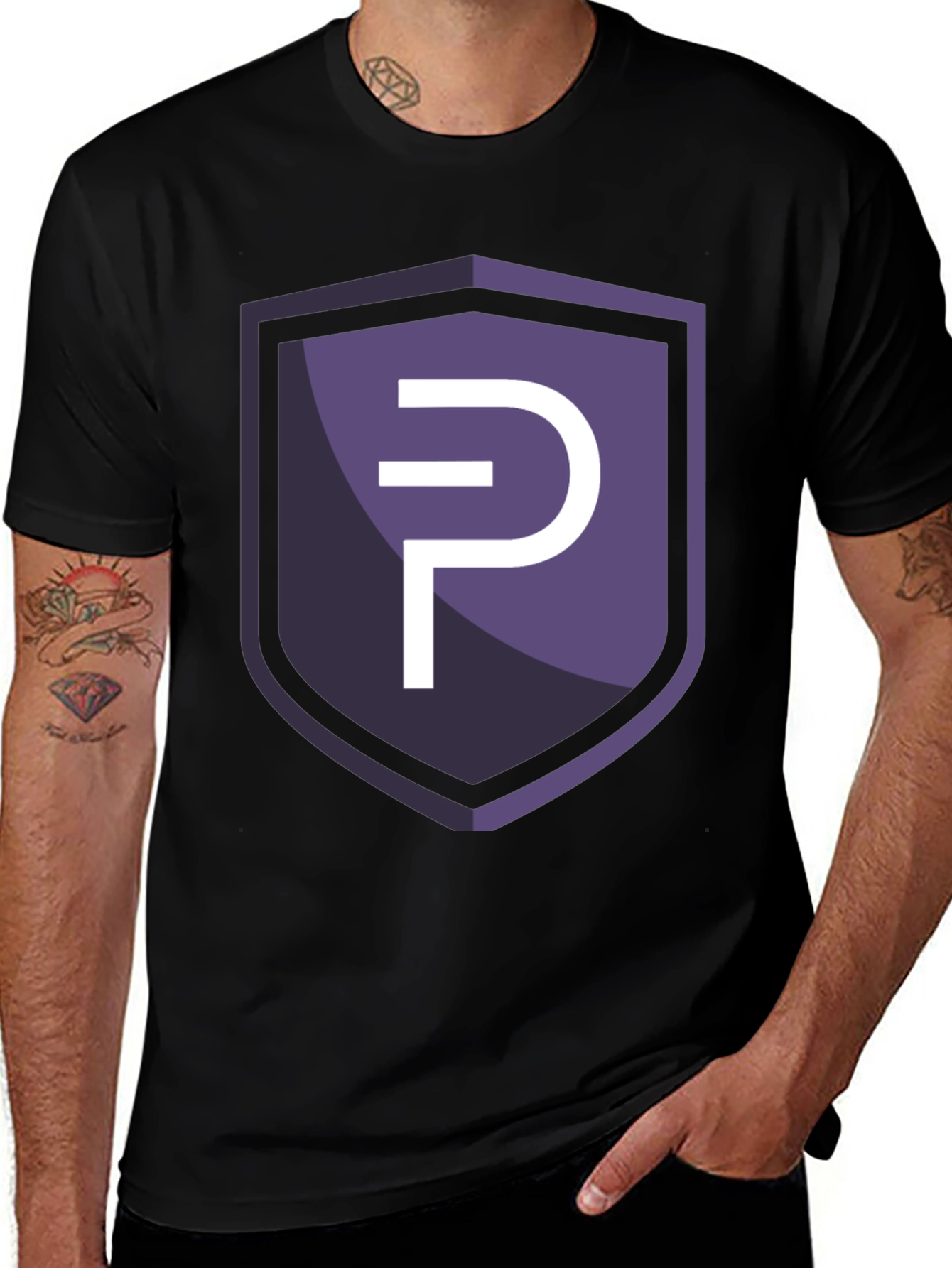 Modern Shield Logo Tee - Stylish Graphic Print