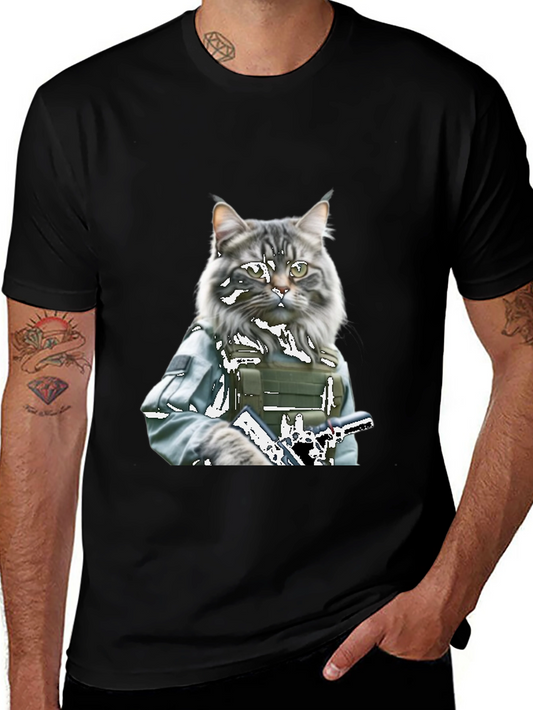 Tactical Cat T-Shirt - Military Style Graphic Tee