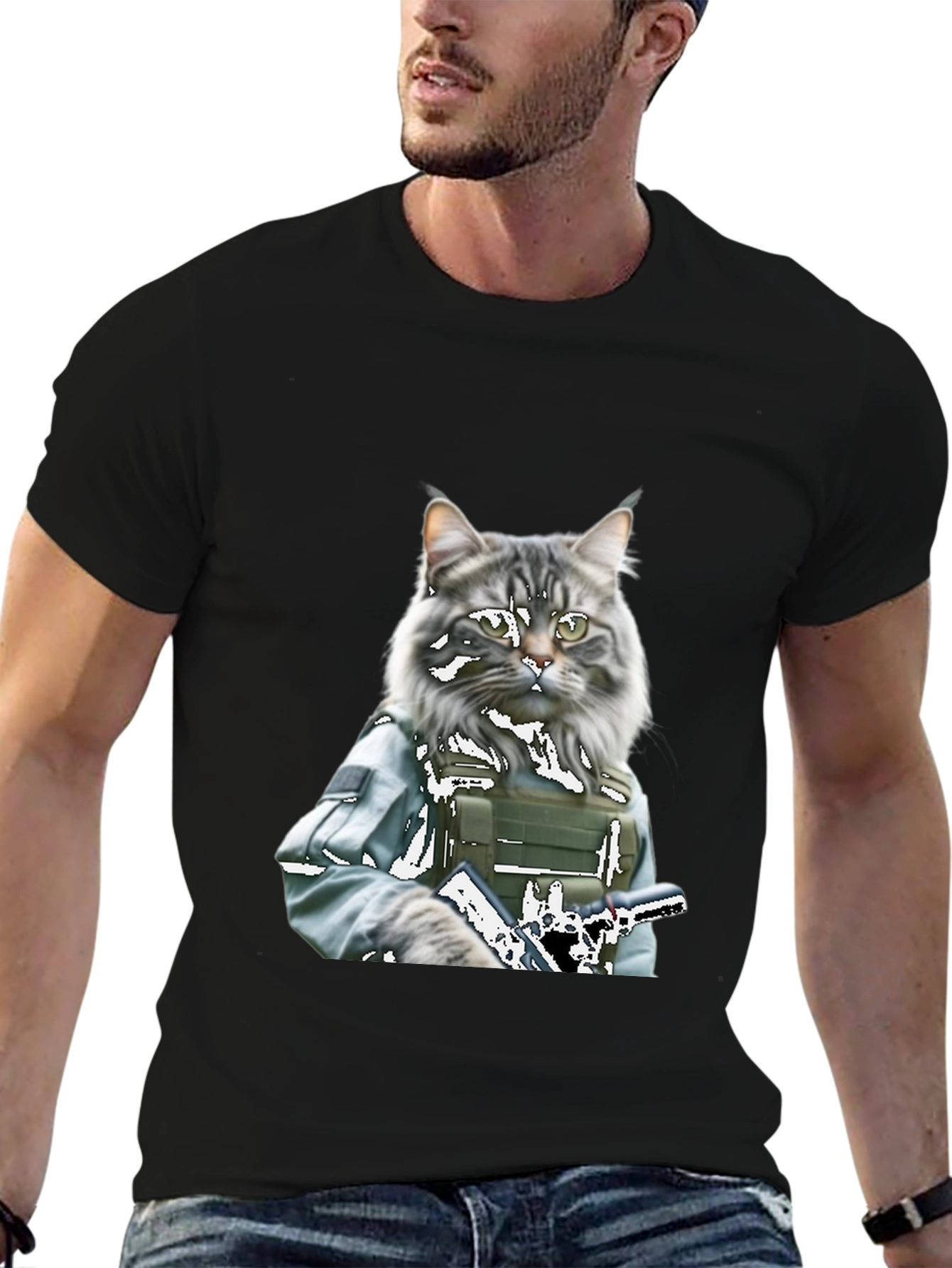 Tactical Cat T-Shirt - Military Style Graphic Tee