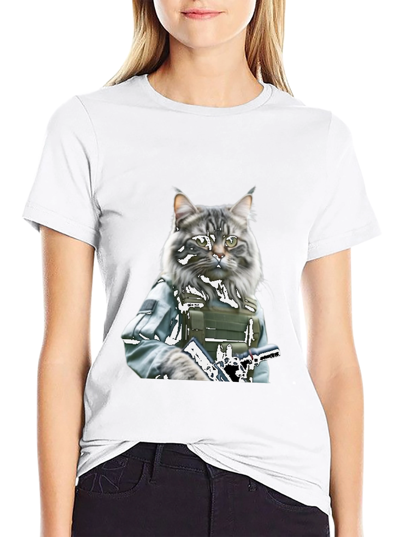 Tactical Cat T-Shirt - Military Style Graphic Tee