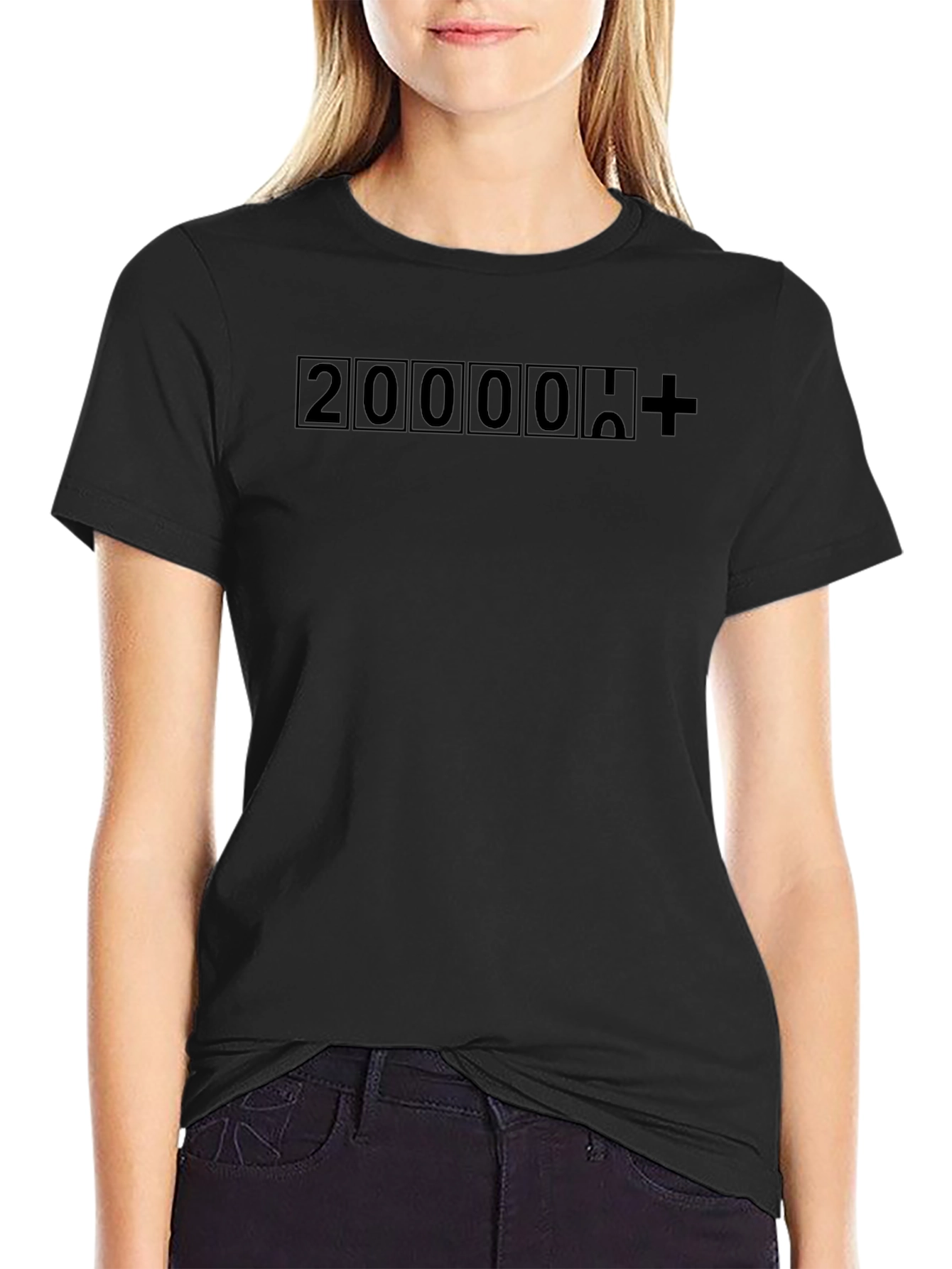 200000+ T-Shirt Black Cotton Tee