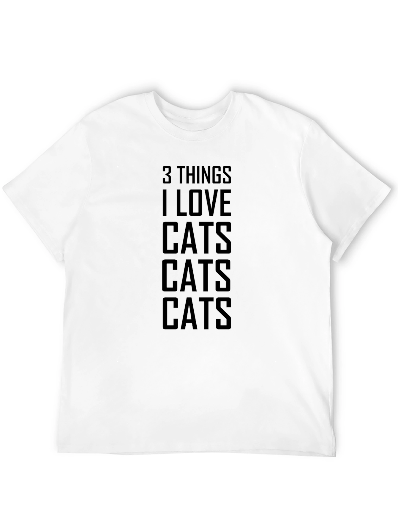 3 Things I Love Cats Graphic Tee - Black
