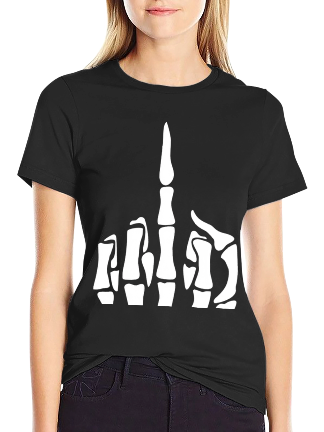 Skeleton Hand Graphic Black T-Shirt