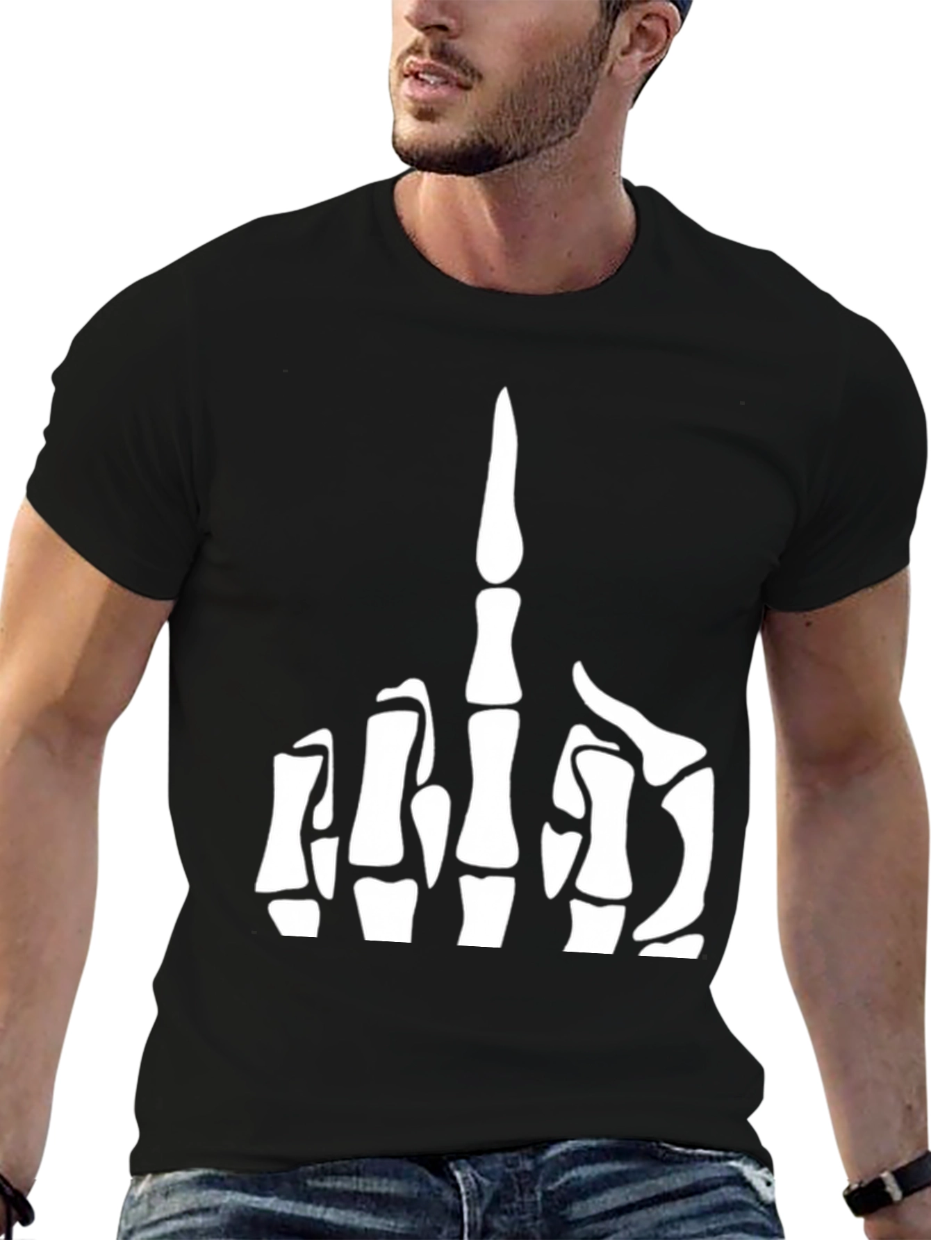 Skeleton Hand Graphic Black T-Shirt