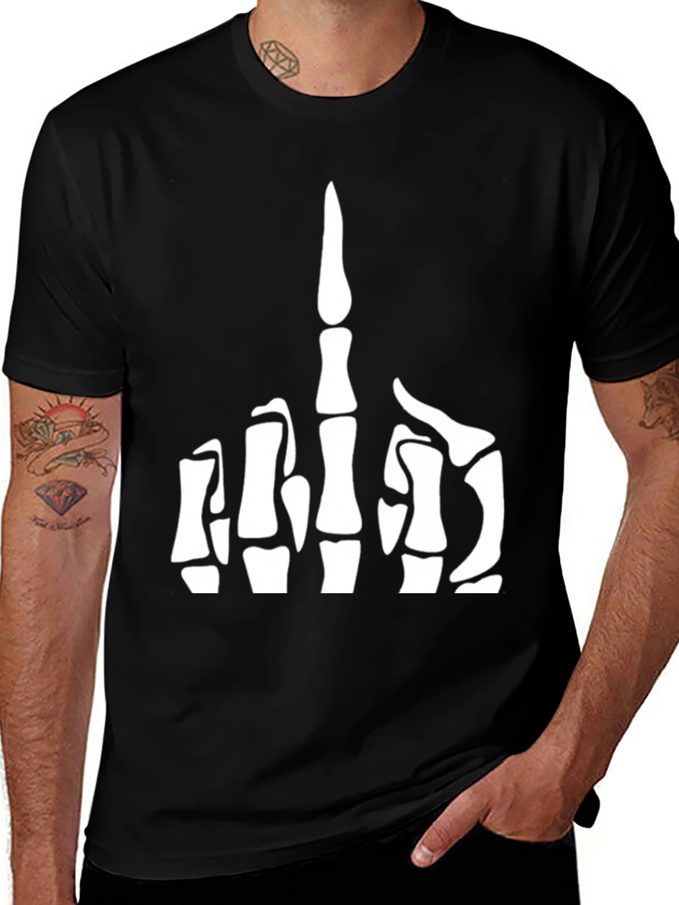 Skeleton Hand Graphic Black T-Shirt