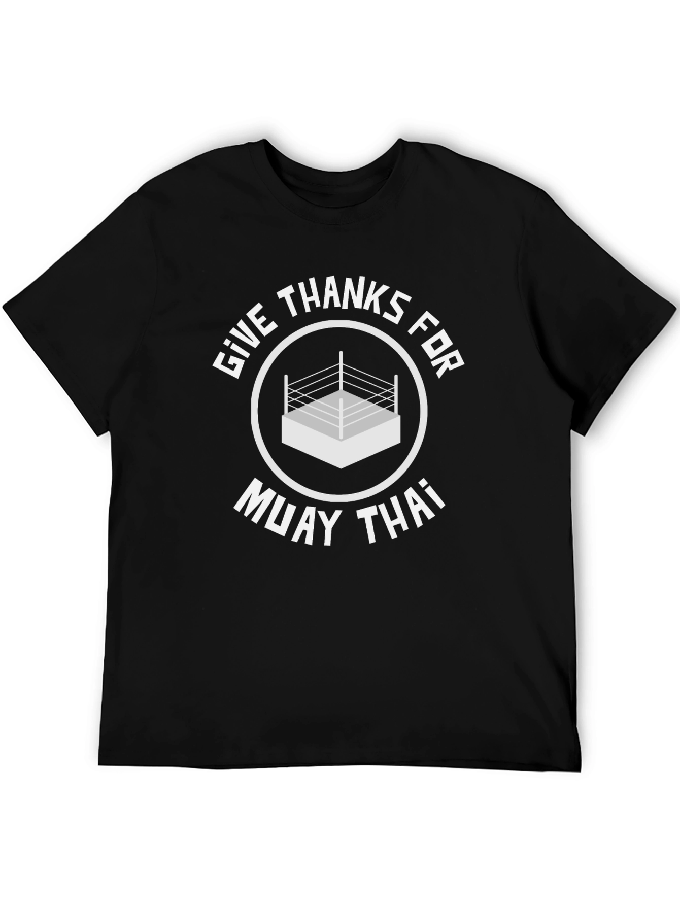 Muay Thai Boxing Ring Graphic T-Shirt - Black
