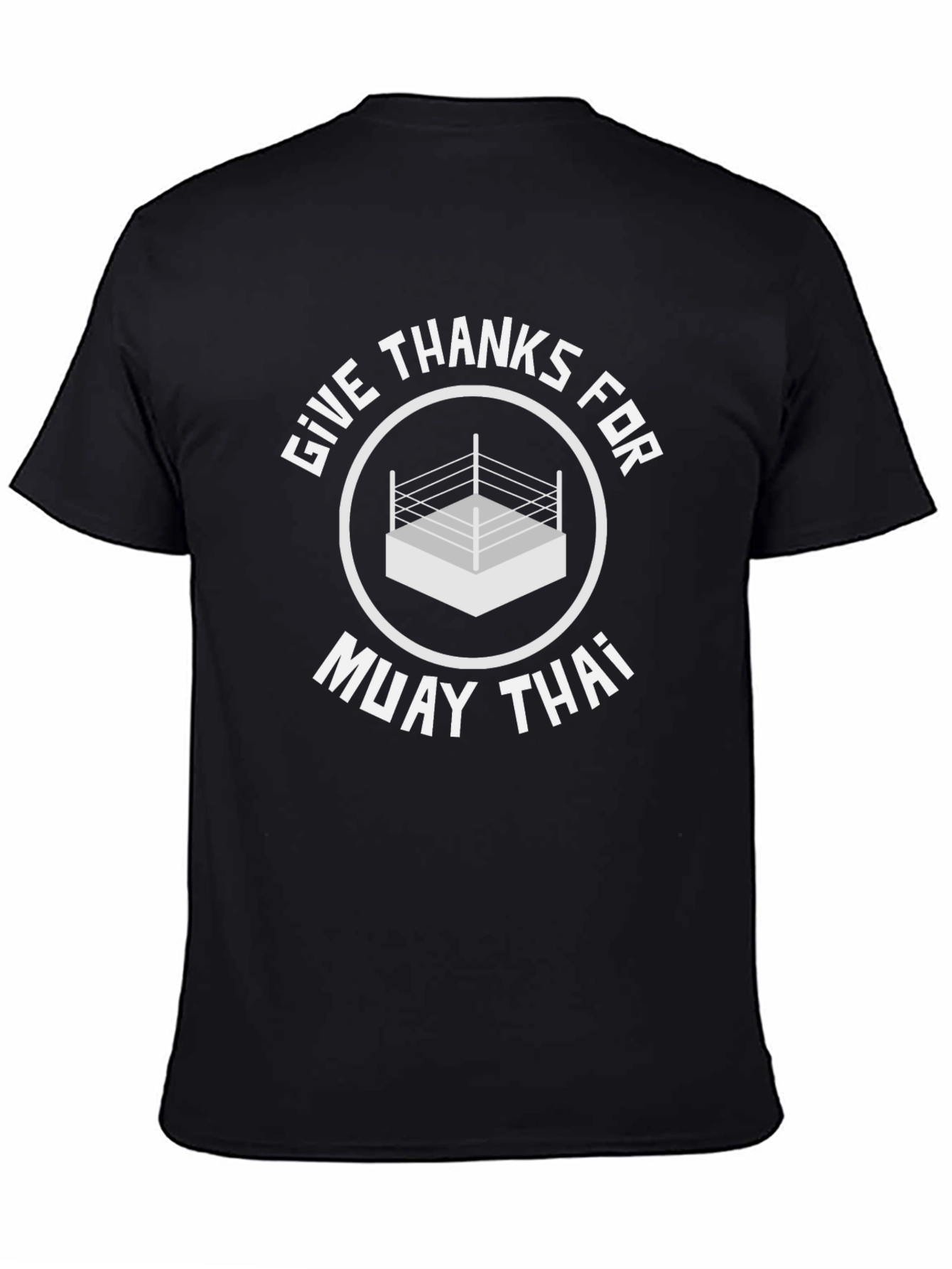 Muay Thai Boxing Ring Graphic T-Shirt - Black